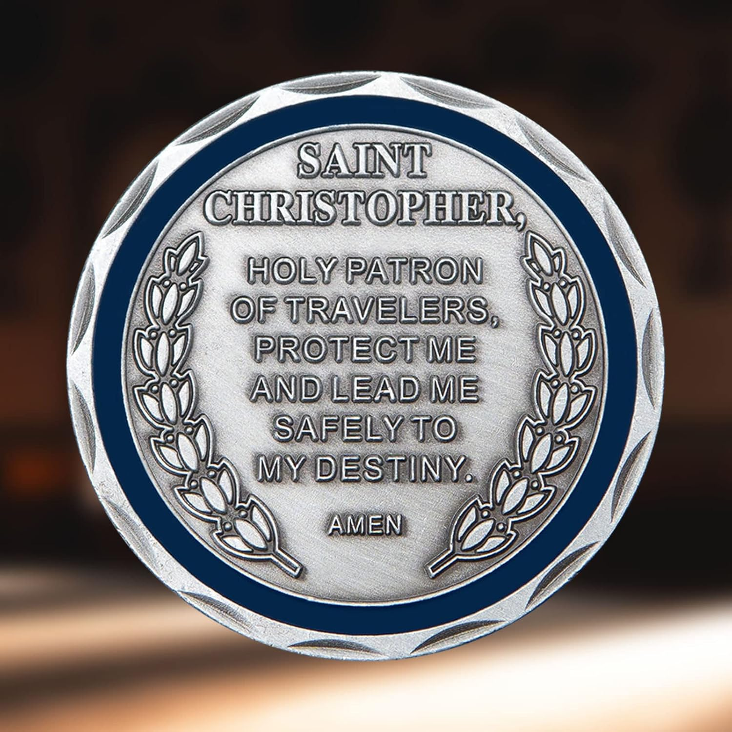 Yuchew St Christopher Coin Religious Challenge Coin Saint Christopher Medal Bless Safety Commemorative Parent, Family, Friend image number 5