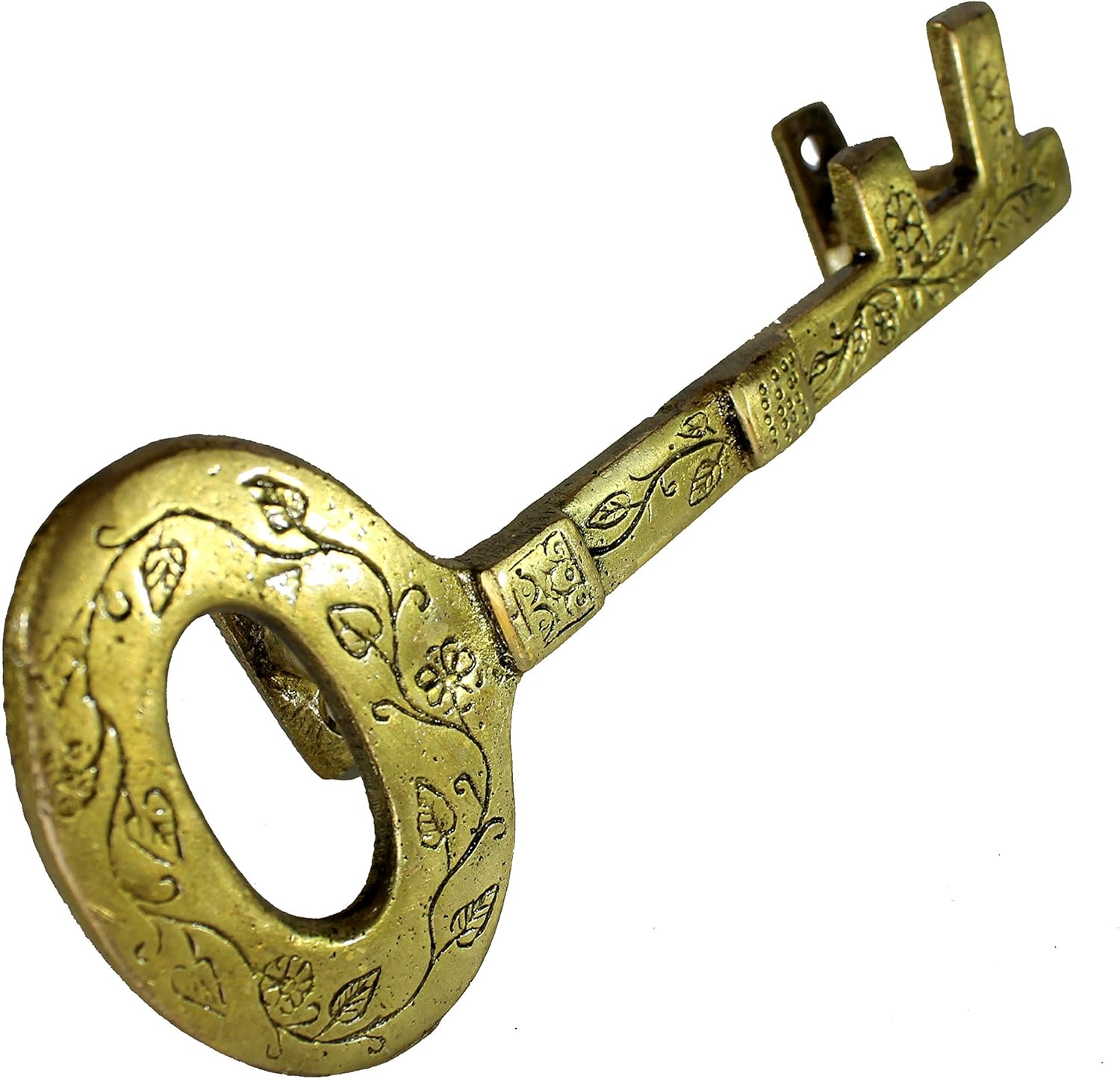 Esplanade - 7.5" Treasure Key Design Brass Door/Cabinet Handle | Home Decor | Door Decor | Single Piece Brass Door Handle | Single Piece Brass Door Pulls (Key Design Door Handle) image number 6