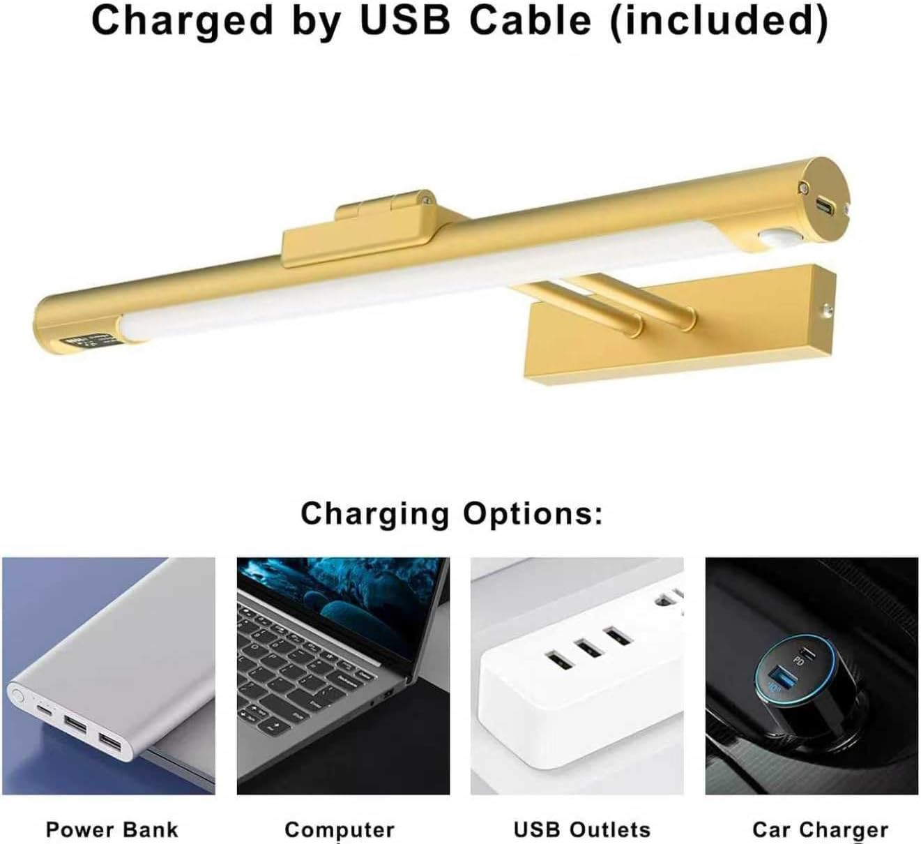 Rechargeable Picture Light,Wireless LED Picture Lights for Wall Art - 1Pcs-With Base image number 1