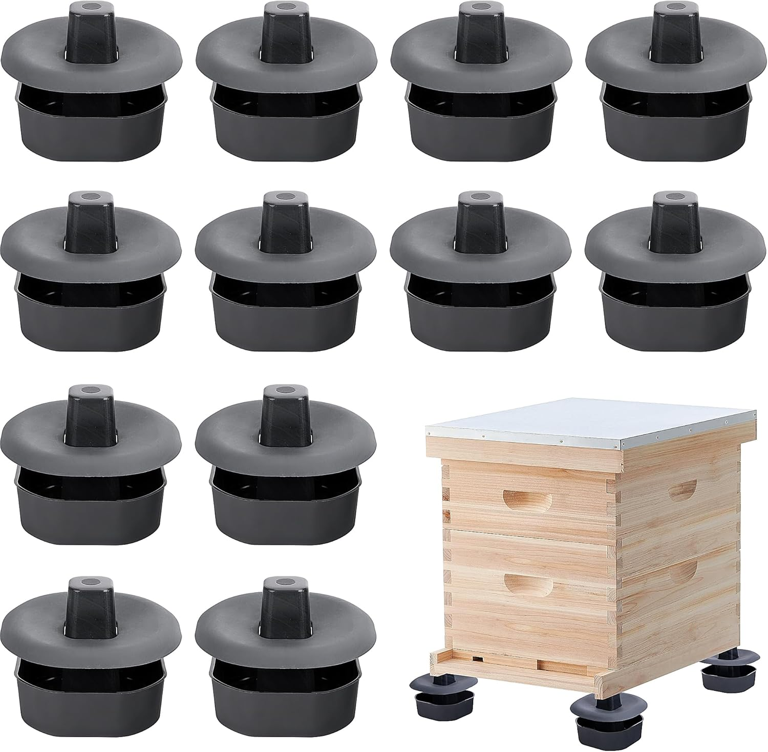 DECOHS 3 Sets/12Pcs Beehive Stands- Sturdy Beehive Feet Stands- Beehive Base Beekeeping Hive Support Tools for Outdoor Garden Beekeeper Workshop image number 1
