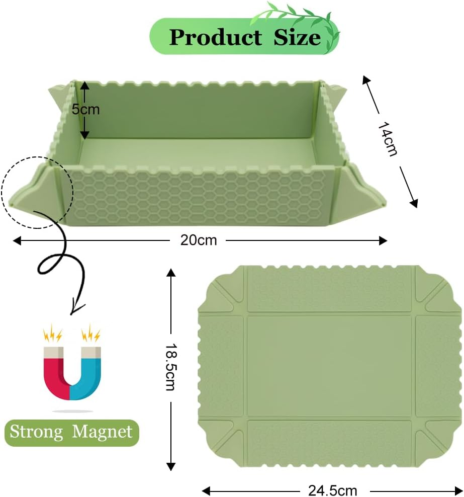 MAOYING Camping Bowl, Foldable Bowl, Portable Silicone Salad Bowl, Foldable Silicone Bowls for Camping, Hiking, Kitchen, School, Outdoor (Green) image number 6