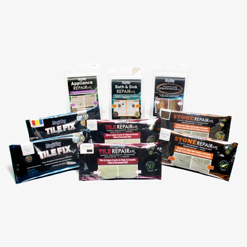 Magicezy Tile Repairezy: Deep Chip Filler: Fixes Ultra Deep Cracks, Holes and Damage in Ceramic Tiles - Porcelain Epoxy Tile Repair Filler - Lifetime Durability Protection (Off White) - Beige image number 4