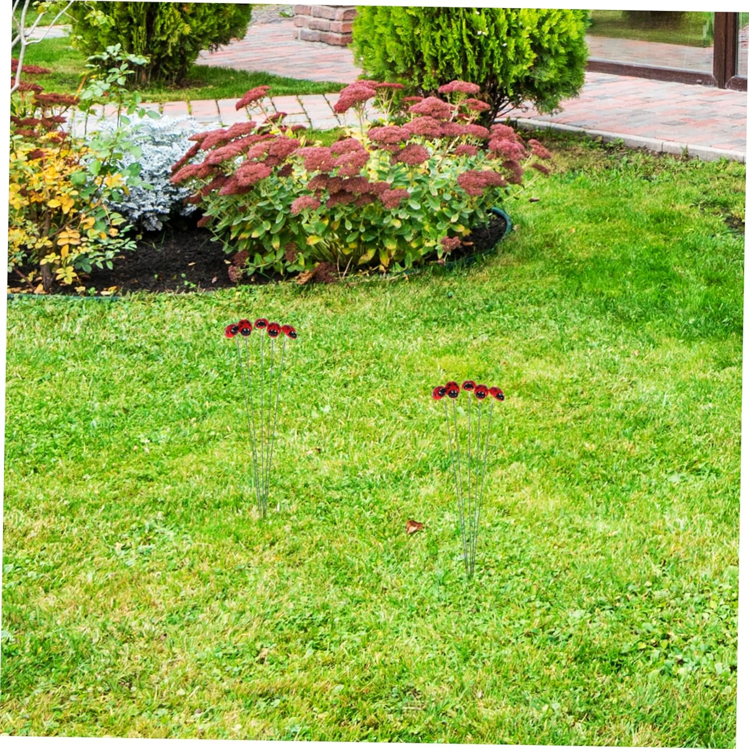 Kisangel 30Pcs Garden Ladybug Sign Resin Outdoor Spring Decor Ladybug Stake for Spring Outdoor Garden Decorations Art image number 2