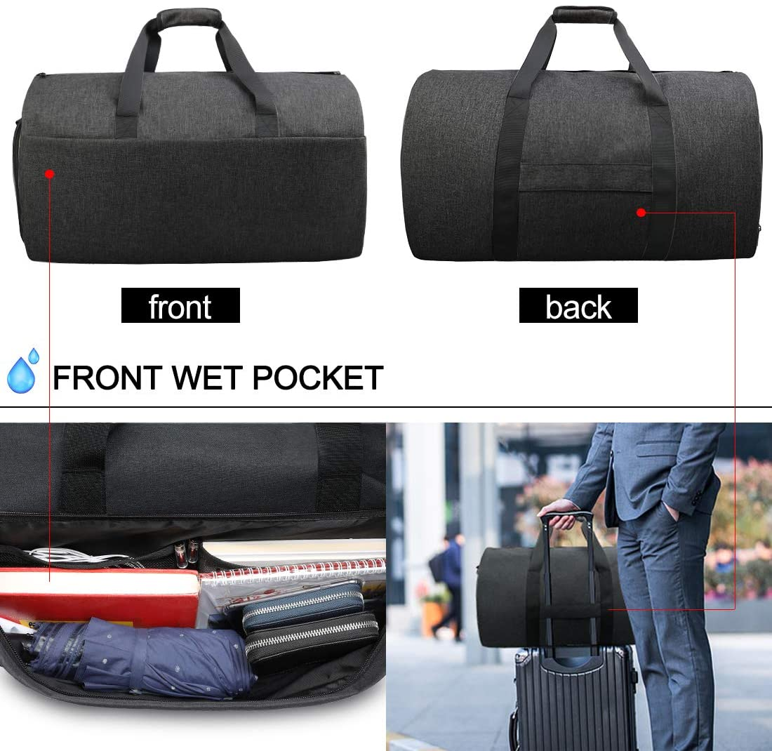 Garment Bags Convertible Suit Travel Bag with Shoes Compartment Waterproof Large Carry on Duffel Bags Garment Weekender Bag for Men Women image number 2