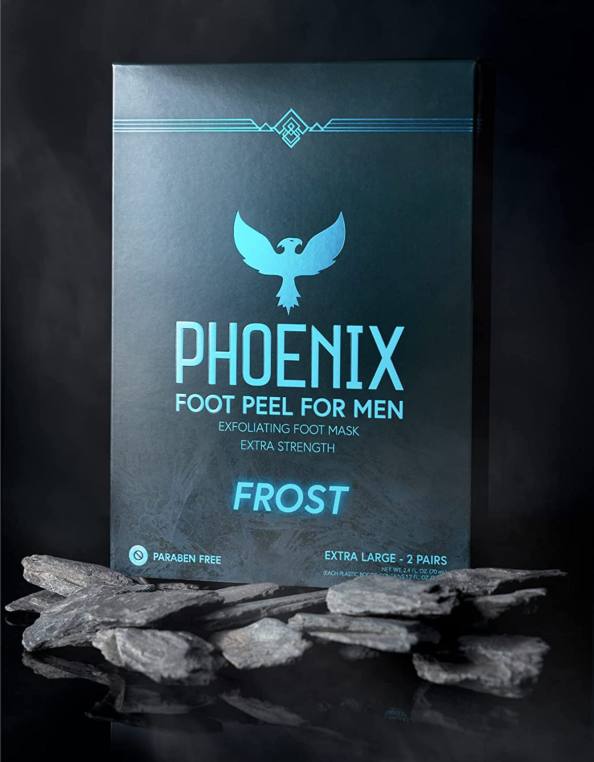 Phoenix Foot Peel (Pack of 2) for Men - Extra Large - Extra Strength - Menthol - Exfoliating Dry Feet Treatment - Callus Remover - Paraben Free