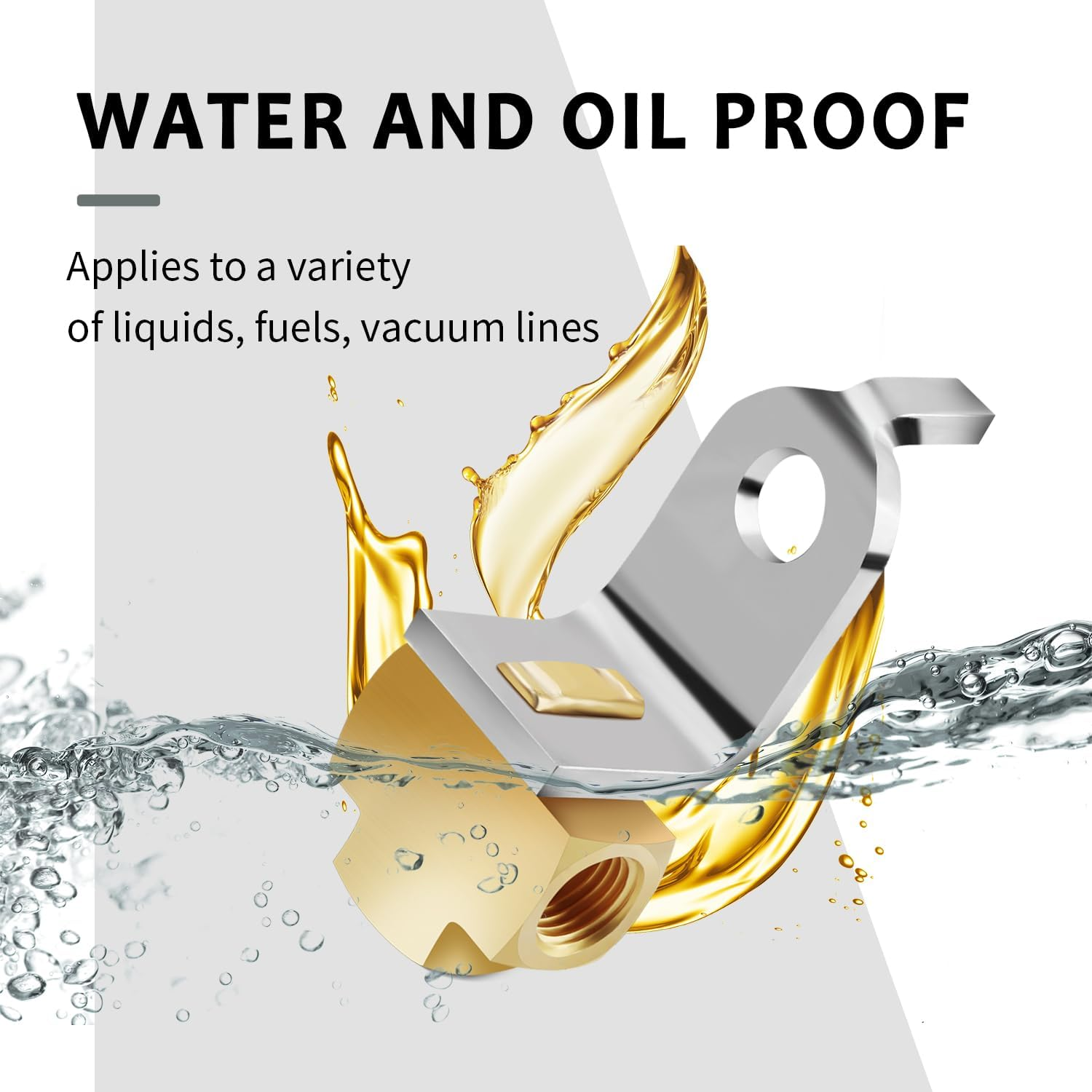 3-Way Brake Line Tee with Mounting Bracket,Brass Brake Line Fittings 3/16" for 3/8"-24 Threads Maintaining Brake System,Universial Brake Line Fittings for Fuel Line,Liquid Line