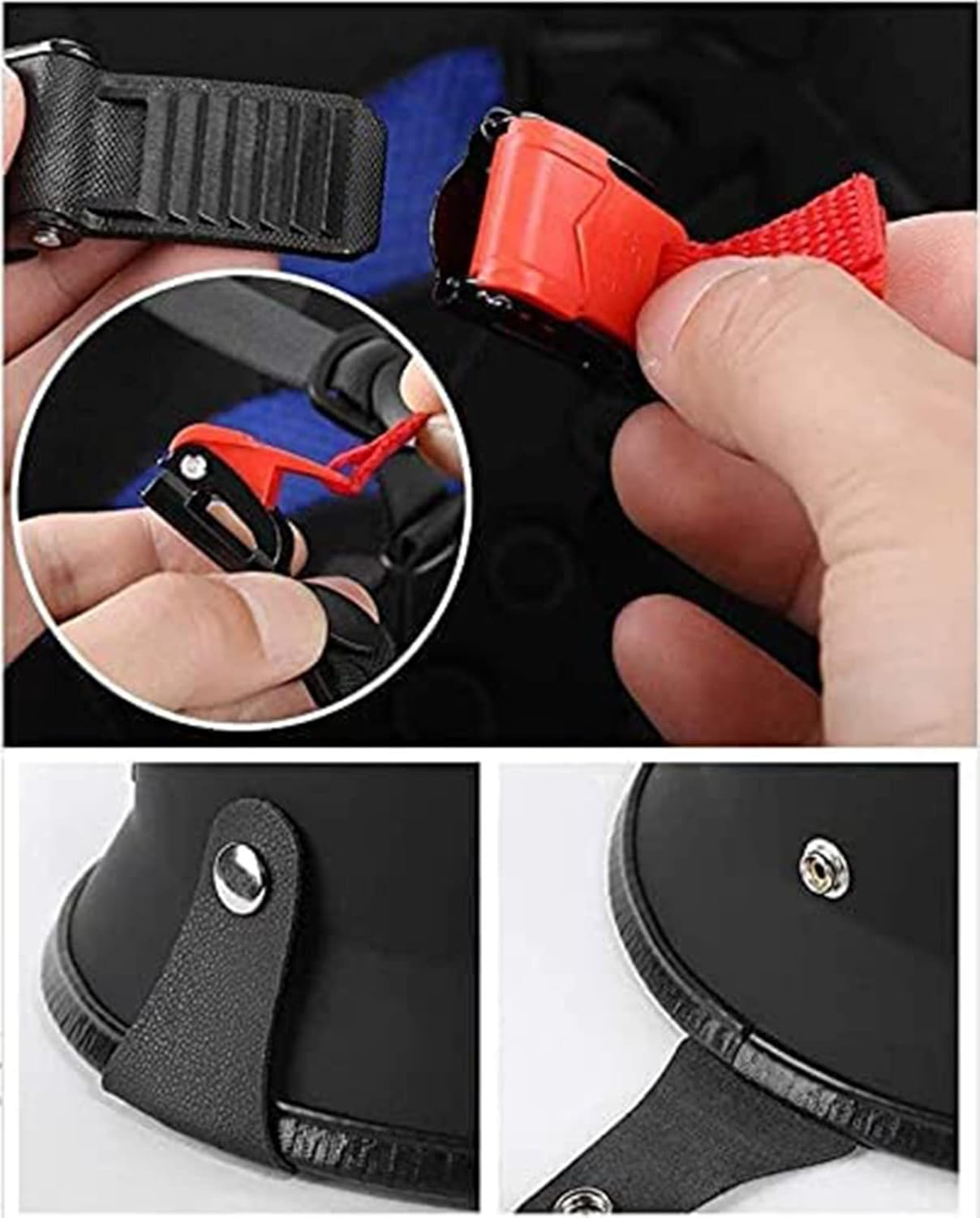 Skull Cap for Men Women Motorcycle Half Helmet DOT Approved, German Style Motorcycle Helmet Half Shell Retro Beanie Hat Open Face Helmet A, Xl=(59-60Cm) image number 6