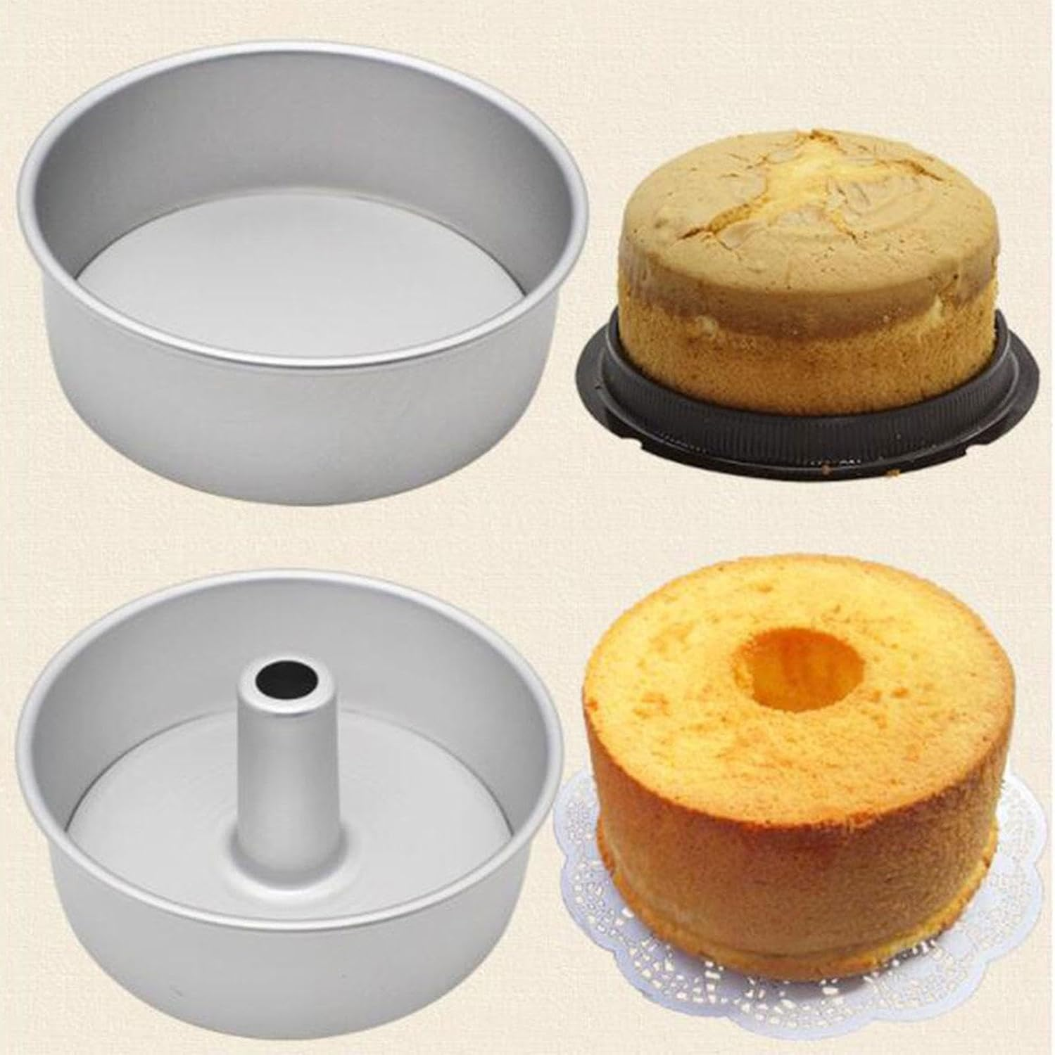 Angel Food Cake Pan,Round Cake Pans - Nonstick Baking Cake Pans, Loose Bottom round Cupcake Pan, Baking Cake Mould for Baking, Kitchen (8 Inches) image number 5