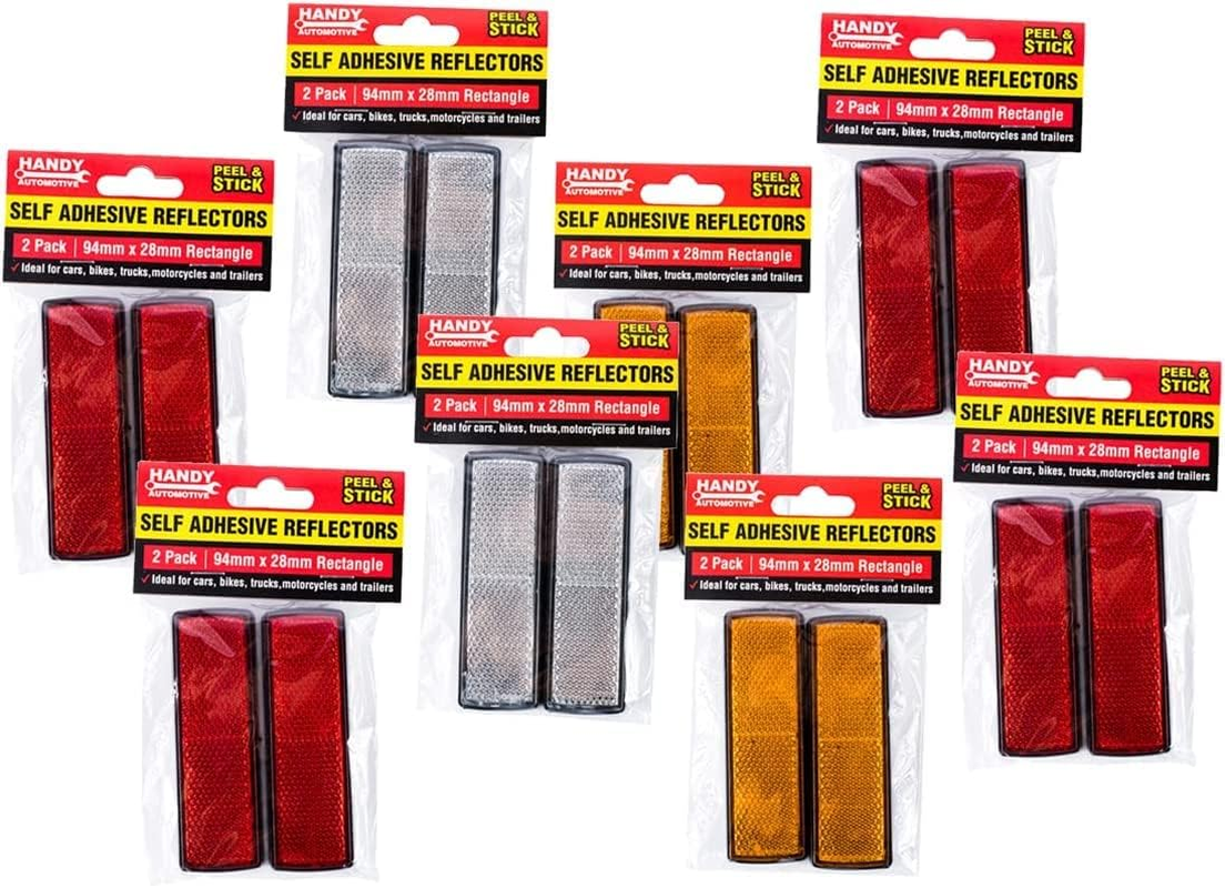 [16PCE] Handy Automotive Self Adhesive Reflectors, Peel & Stick, Ideal for Cars, Bikes, Trucks, Motorcycle and Trailers, Maximize Vehicle'S Visibility All the Day and Night image number 5