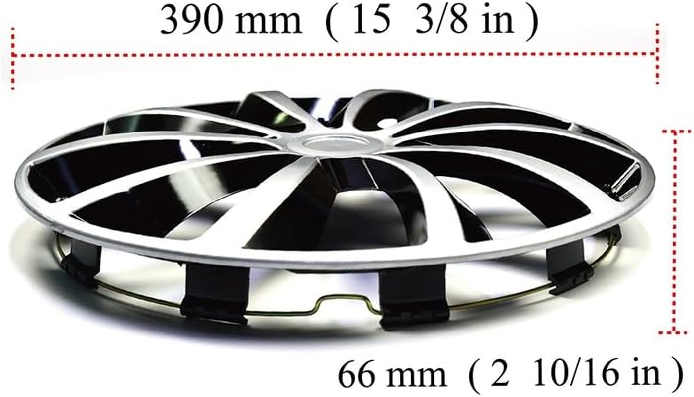 QXKSPG ABS 1 Piece 14" Wheel Hub Cap Cover R14 Rim Center Cover 10 Wheel Spoke Clip on Hubcap Car Refit Wheel Trims Set image number 6