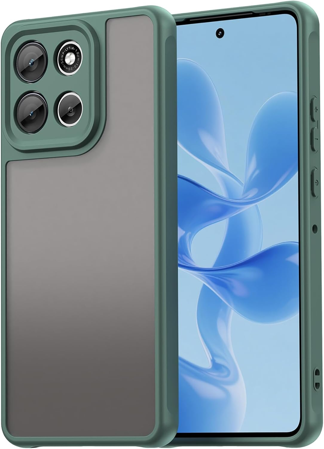 ILING Case for Motorola Moto G86 Power, Ultra Thin Shockproof Matte Skin Feel Hard PC Mobile Phone Case, Translucent Soft Silicone TPU Bumper Protective Case, Black