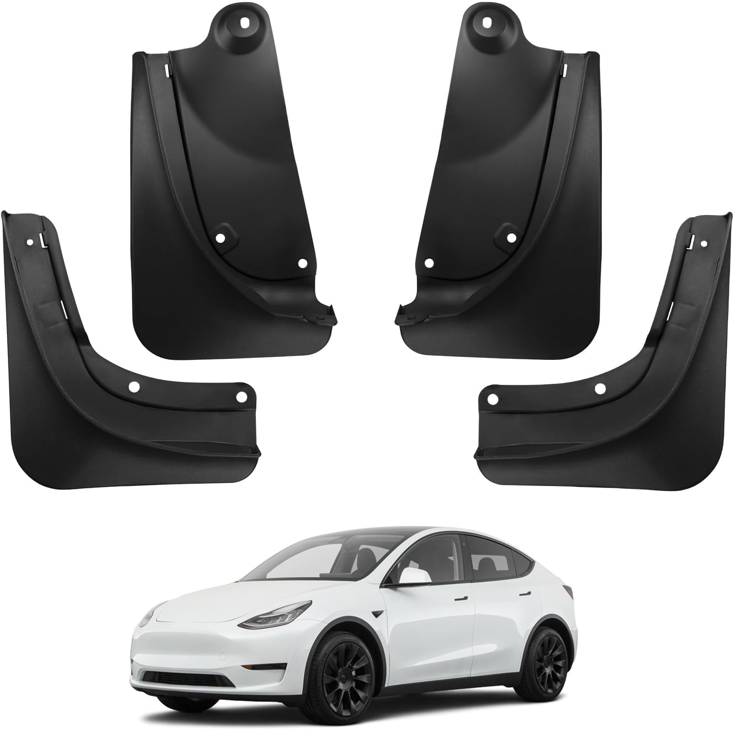 BASENOR Tesla Model Y Mud Flaps Splash Guards Winter Vehicle Sediment Protection No Need to Drill Holes Vehicle Tire Protector Mudflaps Tesla Exterior Accessories(Set of 4)