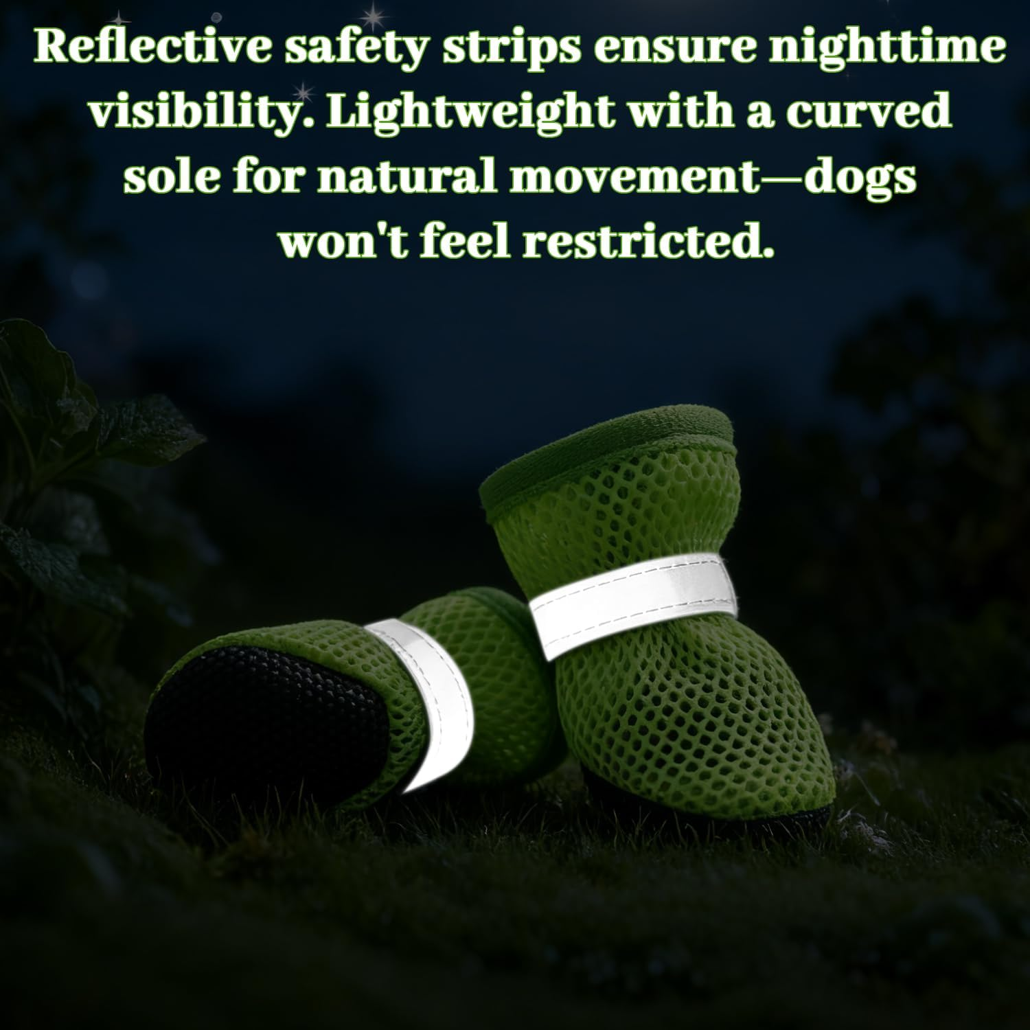 2 Pair Dog Sock, Dog Shoes Soft Mesh Boots Reflective Breathable Soft for Walking Injured Paws for Hot Weather (S) image number 6