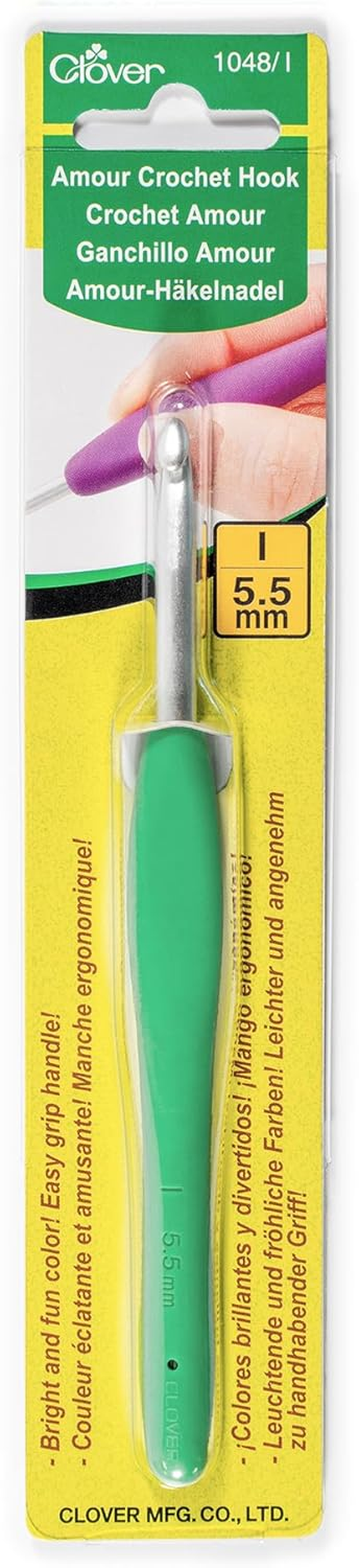 Clover Amour Crochet Hook, 4.5 Mm Size, Yellow
