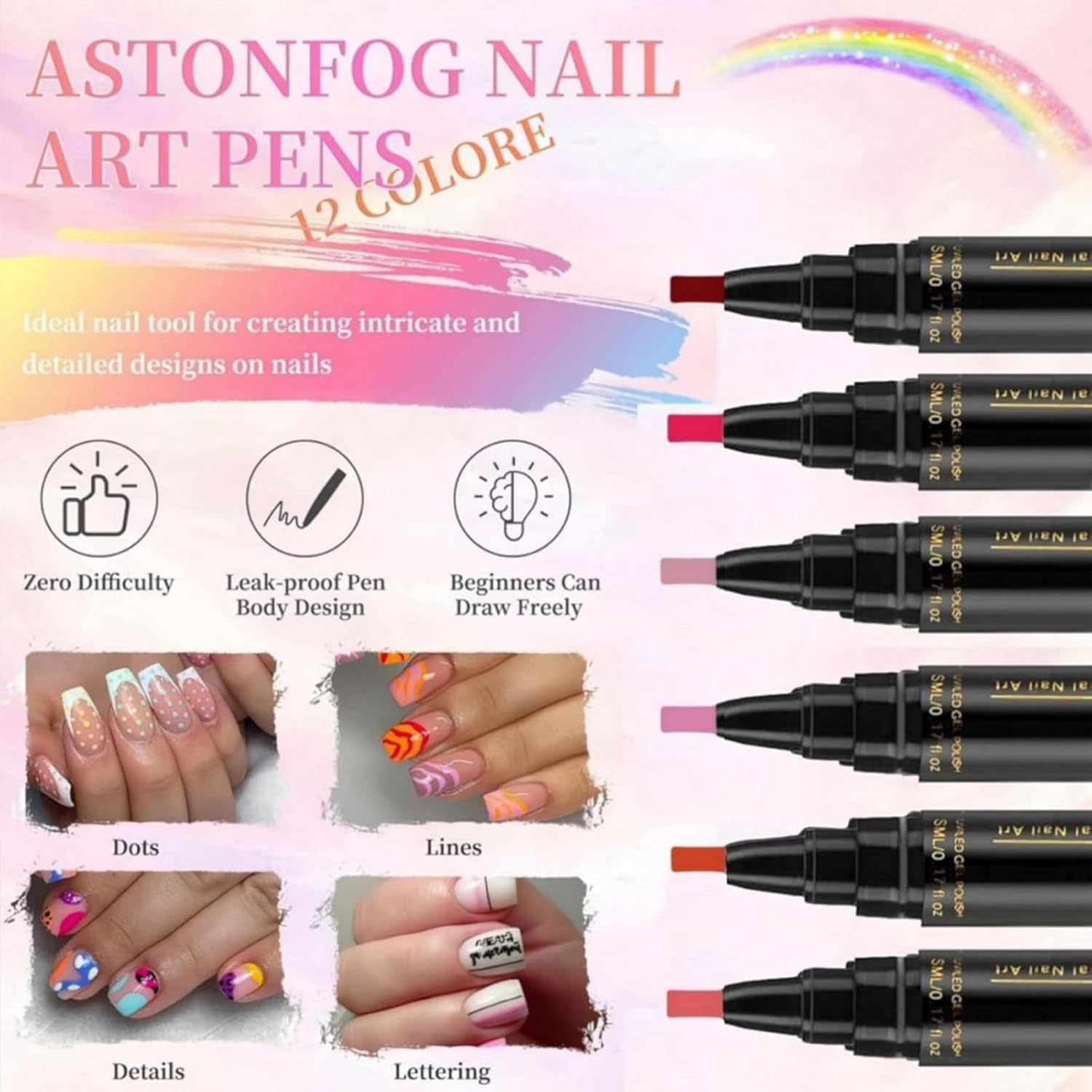 Gel Nail Polish Set | Quick-Dry Nail Polish Painting Kit 6 Colors,No UV Gel Nail Polish Painting Supplies Manicurist Assistant image number 1