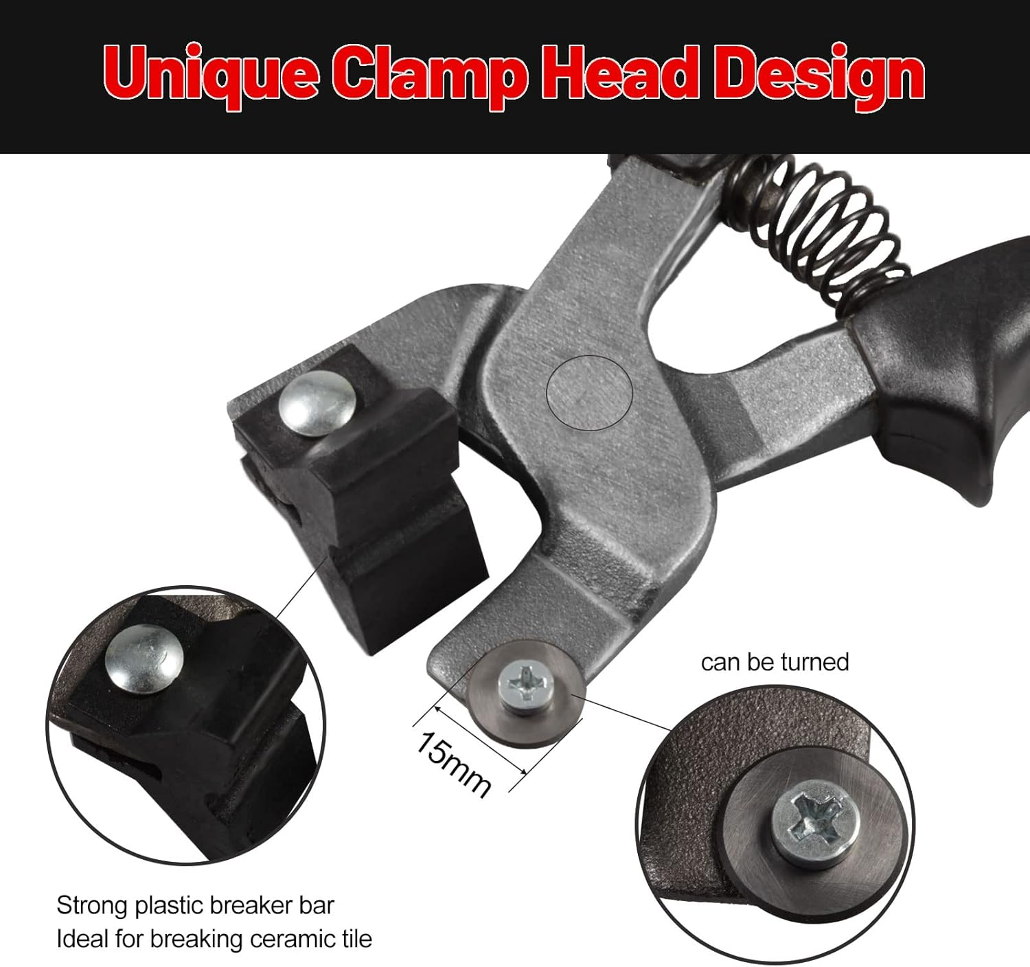 SPEEDWOX 8" Mosaic Nippers, Mosaic Tile Cutter, Ceramic Tile Nippers Mosaic Tools, Glass Tile Cutting Pliers with Strong Plastic Breaker Bar Scoring Wheel for Cutting Mosaic Glass Ceramic Mirror image number 3