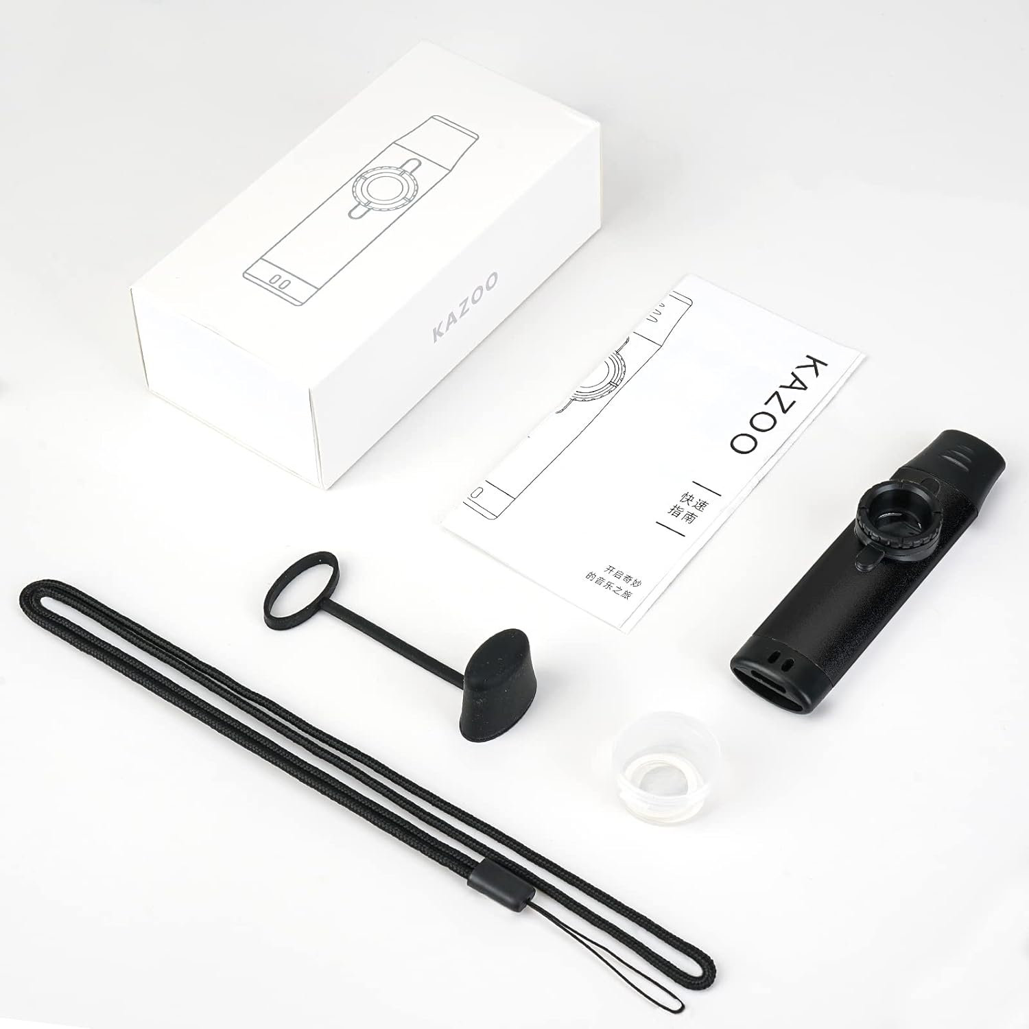 Kazoos with 5 Extra Membranes, Metal Kazoo with Adjustable Tone for Guitar, Ukulele, Violin, Piano, Keyboard, Easy to Learn Musical Instruments for Kids/Adults/Music Lovers. (Black) image number 5