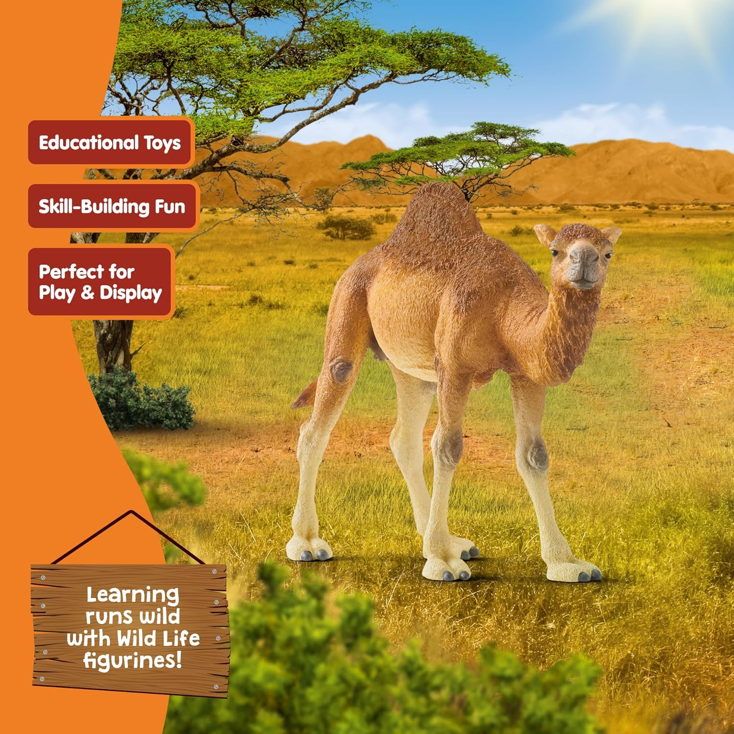 Schleich Wild Life Realistic Dromedary Camel Figurine - Authentic and Highly Detailed Wild Animal Toy, Durable for Education and Fun Play, Perfect for Boys and Girls, Ages 3+, Multicolor, 3.9 Inch image number 1