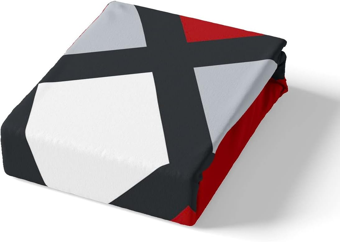 Red Grey Black Plaid Bedspread Quilt, 3D Abstract Geometric Bed Linen for All Season Bedroom, Black Stripes Lines 240 X 220 Cm Duvet Set with 2 Pillowcases for Boys Girls image number 5