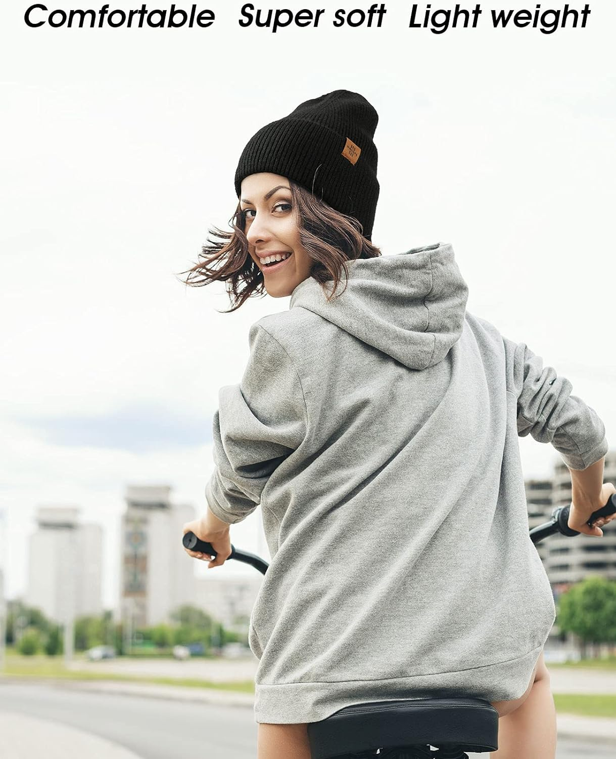 Knit Beanie for Men, Stretchy Soft Warm Daily Cuffed Winter Hats, Unisex Comfortable Wooly Beanie Gifts for Men/Him/Dad - Blue image number 6