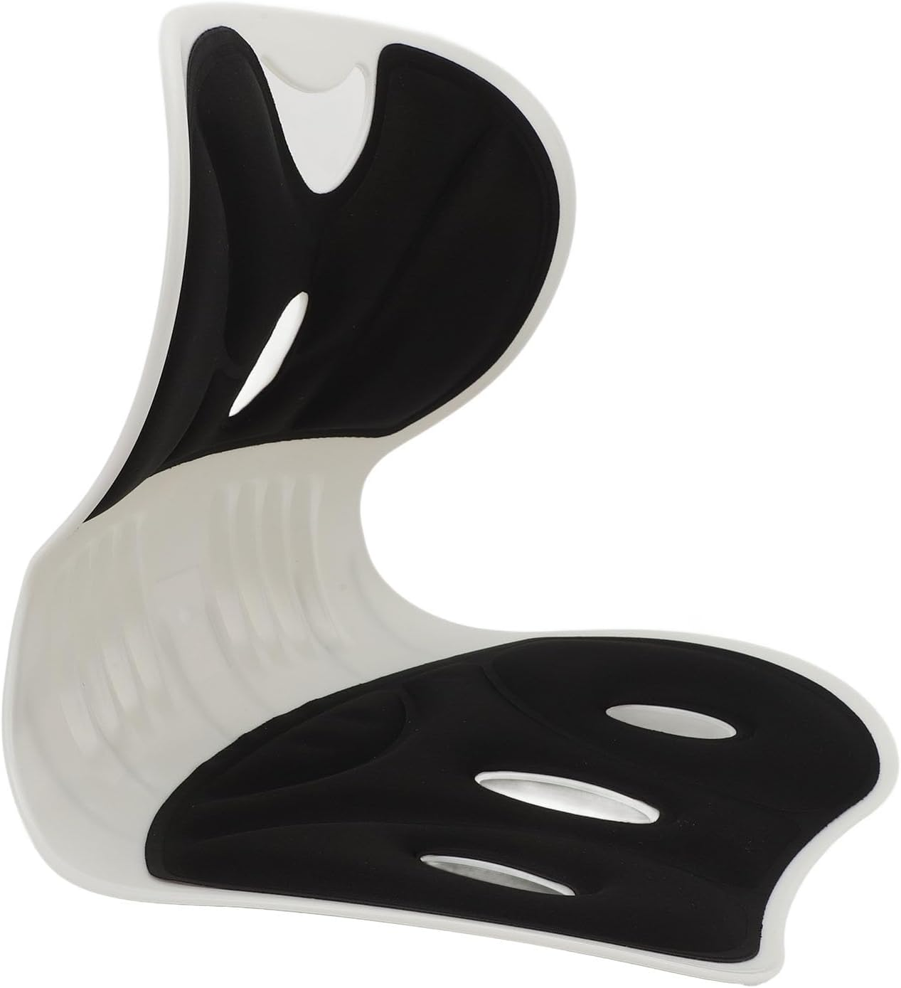 Back and Lumbar Support, Petal Shaped Ergonomic Chair Back Posture Corrector, Breathable Comfortable Office Chair Seating Cushion Prevents the Build up of Pressure and Pain (Black)