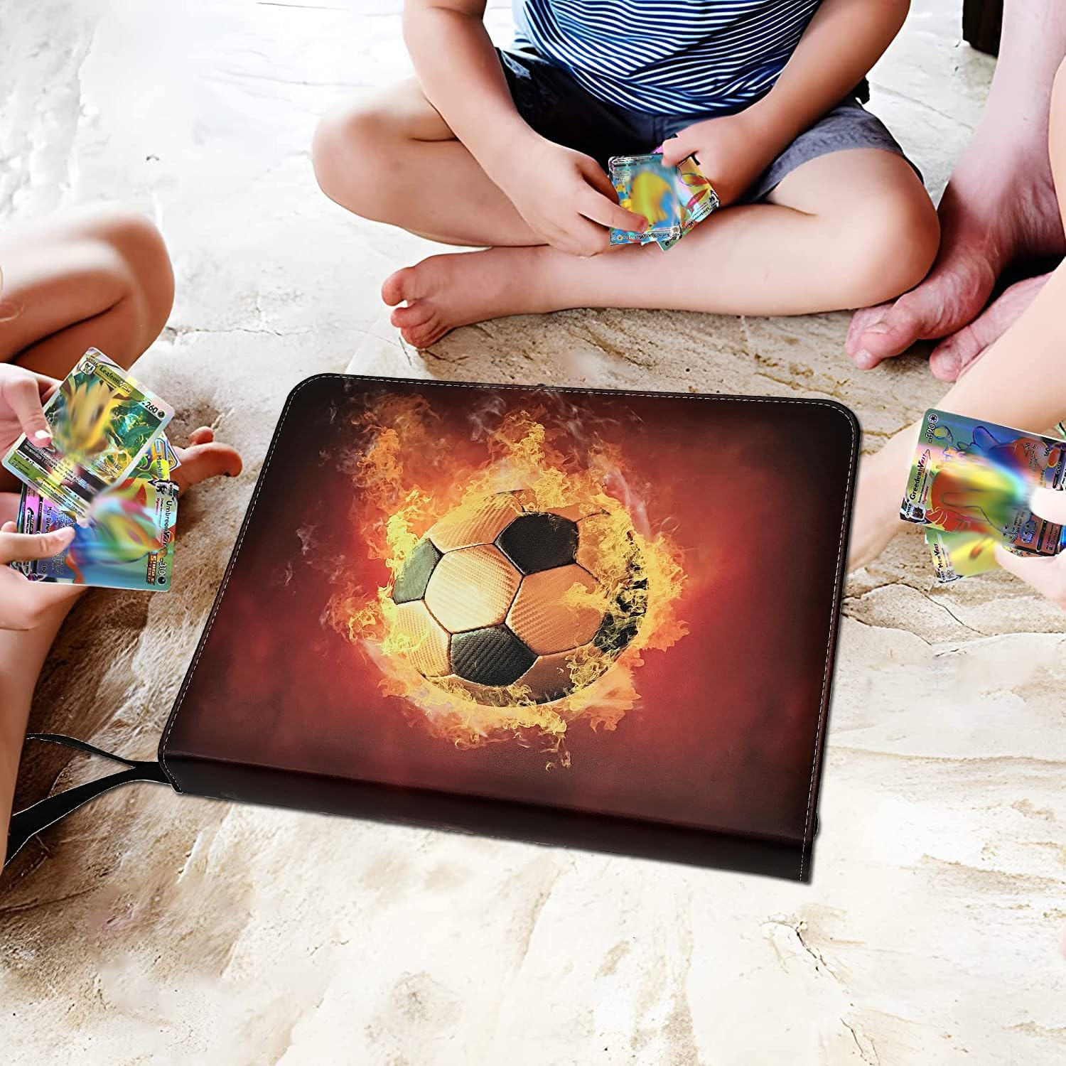 Football Trading Card Binder, Game Card Collection Album Book with 40 Double Sided Removable Sleeves, 720 Pockets, Zipper, Cards Carrying Holer Case Gifts for Boys Girls image number 1