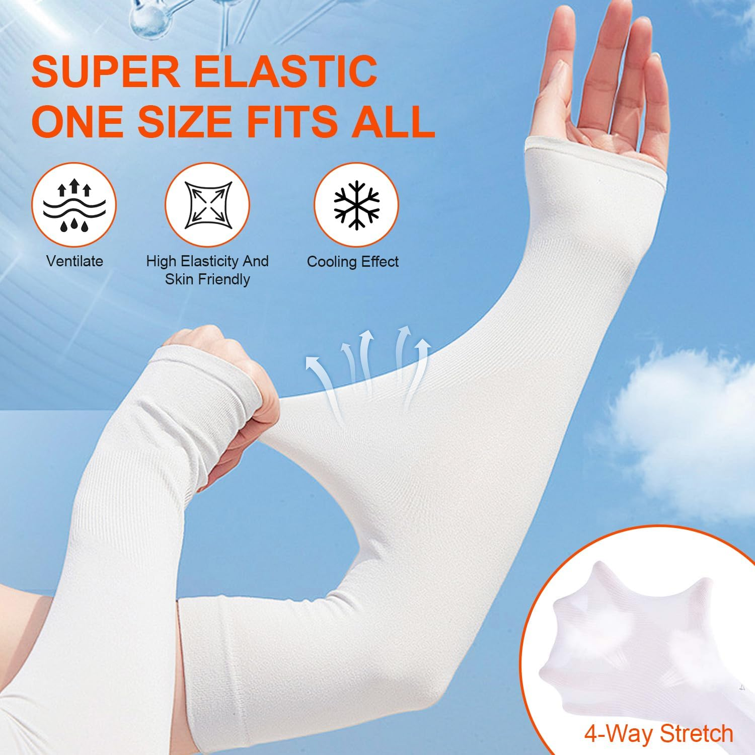 [4 Pairs ] plus Size Arm Sleeves for Women Men Youth|Upf 50 Arm Warmers UV Sun Protection Arm Cooling Sleeves, One Size Sun Protection Arm Sleeve Cover Tattoo image number 2