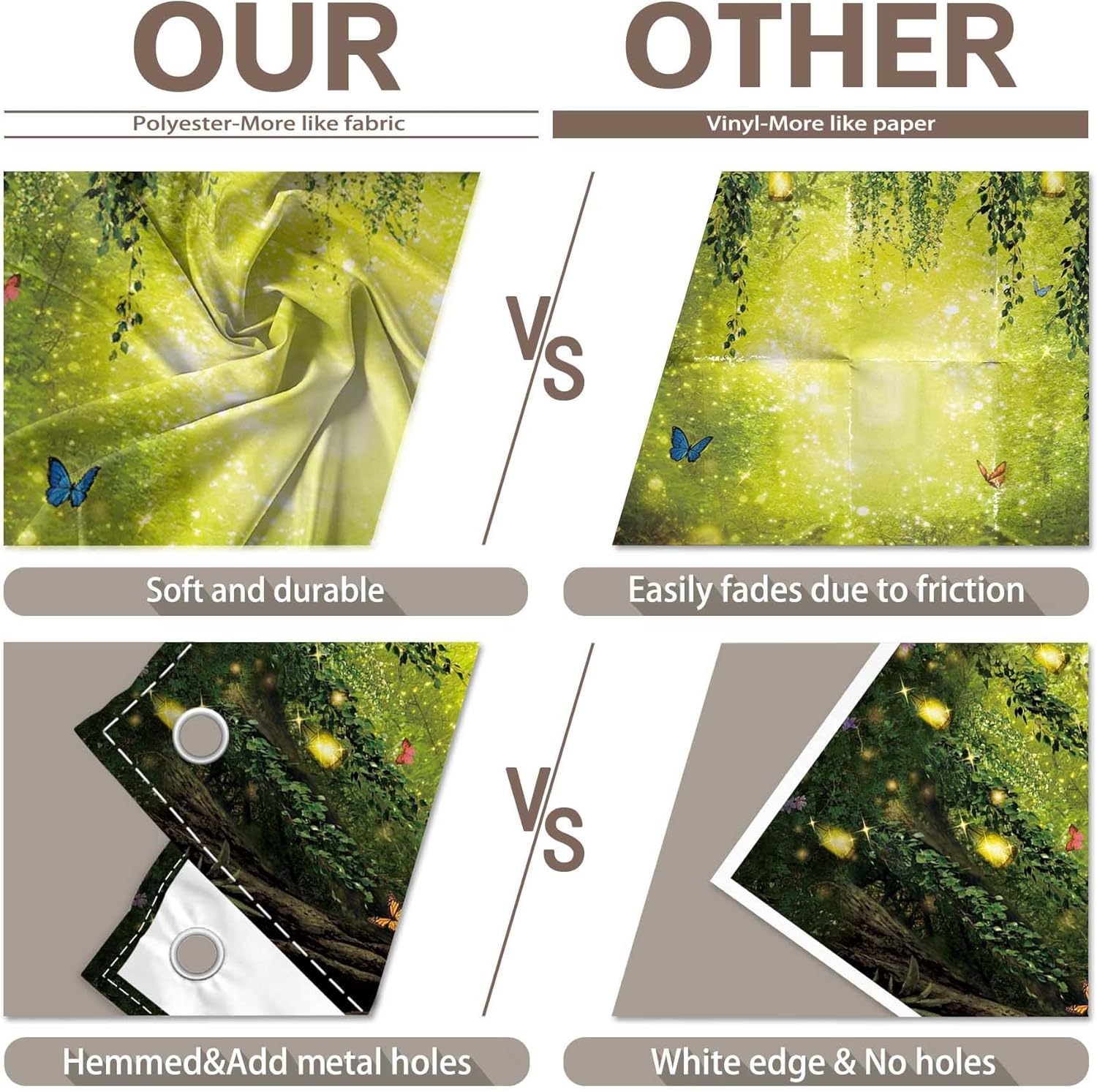 7X5Ft Spring Enchanted Forest Backdrop Easter Fairy Tale Wonderland Woodland for Kids Girl Room Wall Decorations Birthday Party Photo Prop image number 4