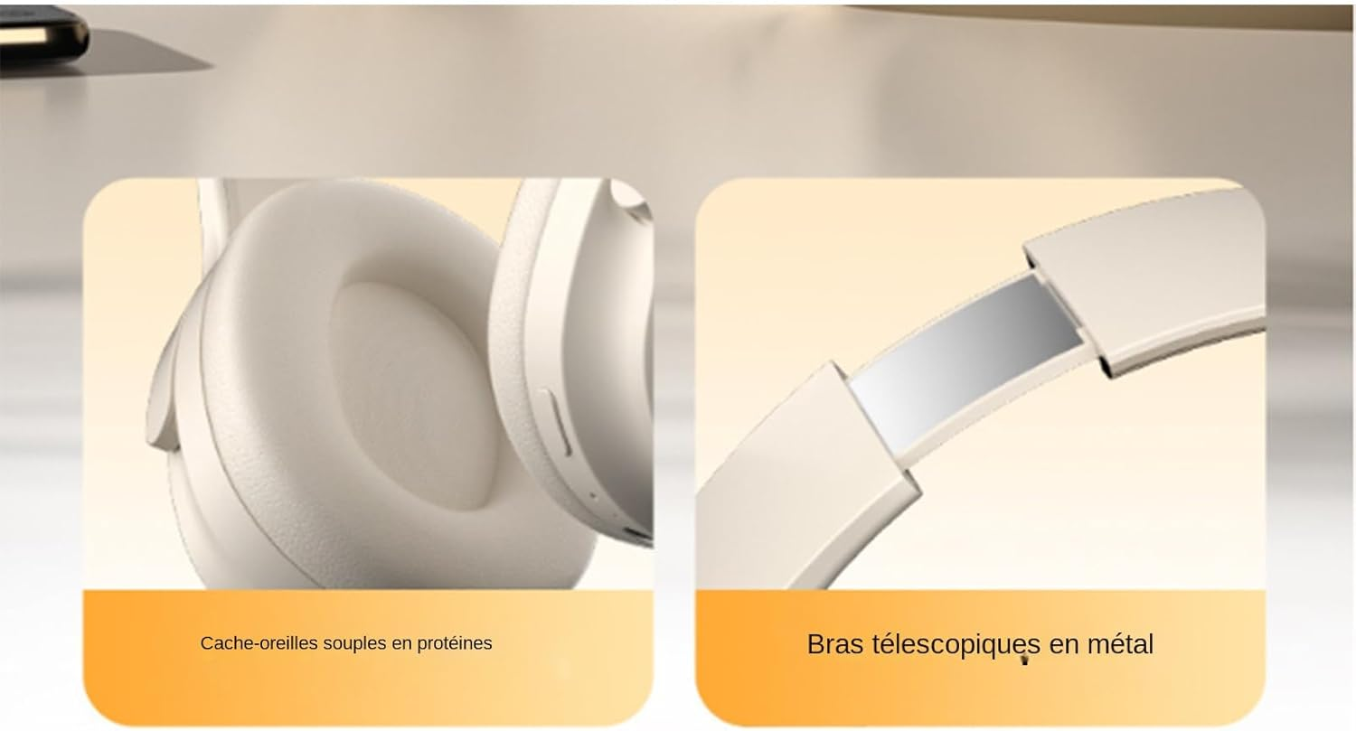 G&eacute;n&eacute;rique over Ear Headphones ABS Earphone Wireless Earphone 19.3X17.2X6.8Cm Foldable Design, Earpads Retro Travel Head for Listening to Music image number 4