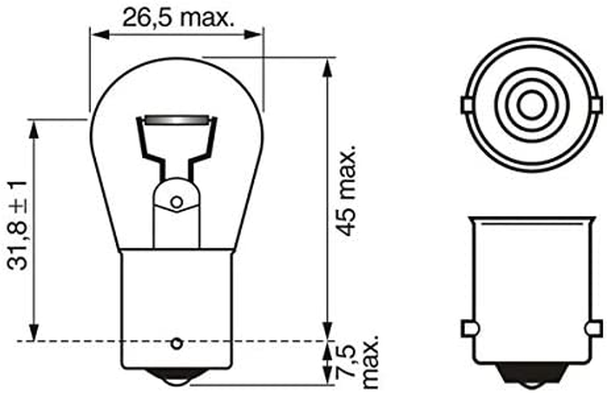 Bosch P21W (382) Longlife Daytime Car Light Bulbs - 12 V 21 W Ba15S - 2 Bulbs