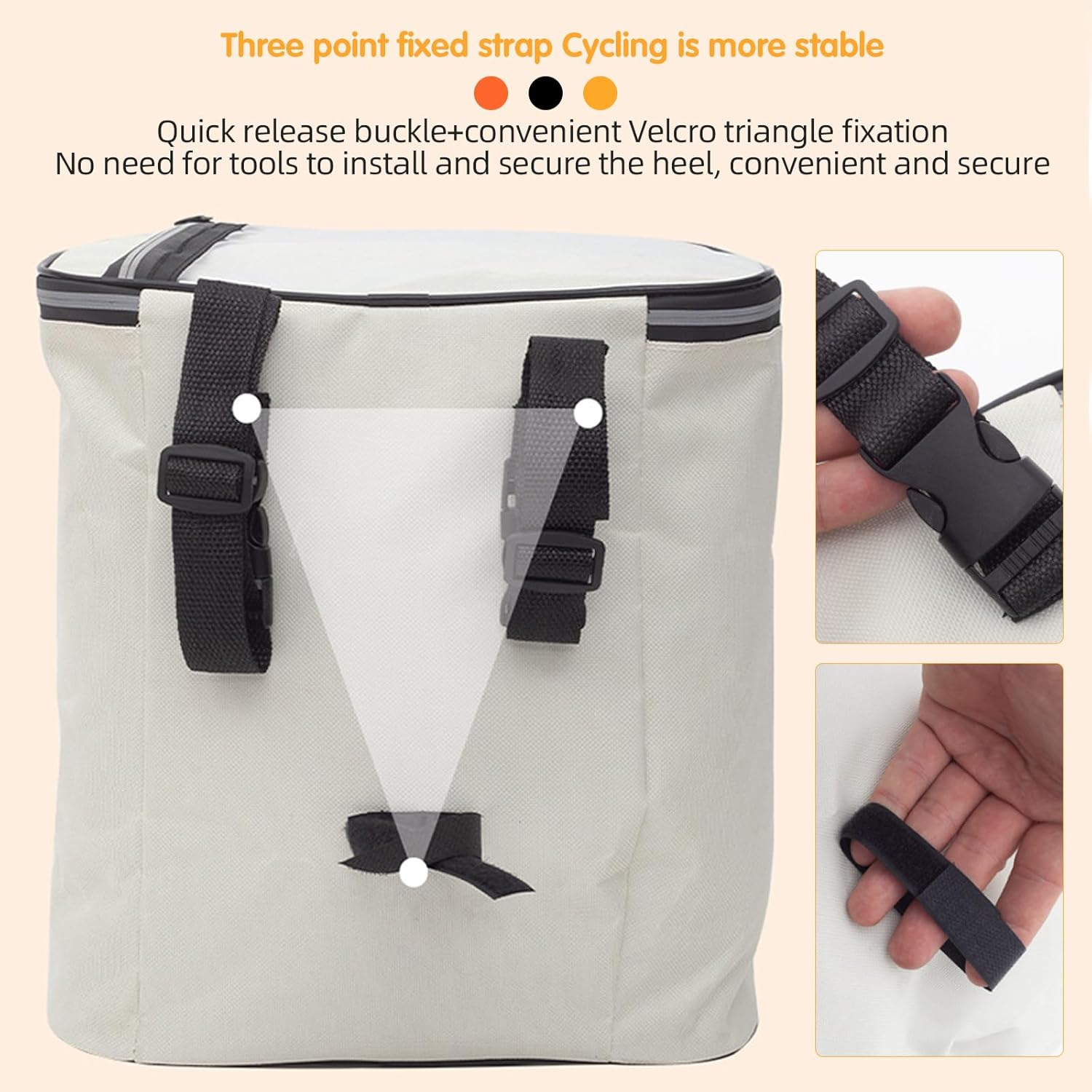 Insulated Bike Cooler Bag with Transparent Phone Pouch - Waterproof Frame Bag for Outdoor Cycling, Hiking, Travel image number 4