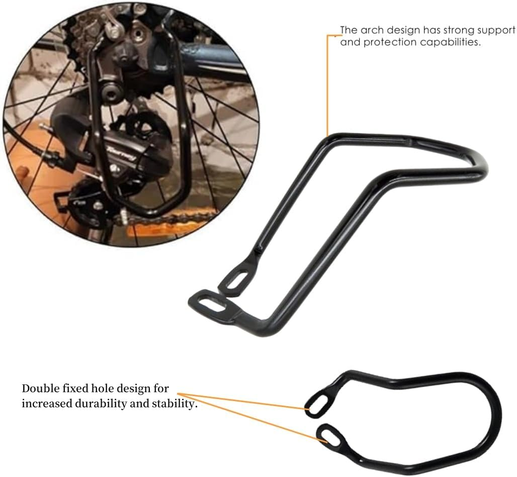 3Pcs Bicycle Rear Derailleur Protector, Steel Derailleur Guard, Bike Rear Derailleur Hanger Rear Gear Protector,Chain Stay Guard for Outdoor Mountain Road Cycling, Bike,Black Derailleur Guard, 150 Mm image number 4