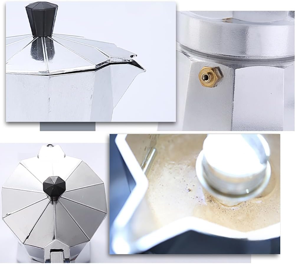 Tongke Moka Coffee Pot Maker, Aluminium Espresso Maker for Camping, Stovetop & Gas Hob - Compact Italian Style Coffee Maker, Easy Clean & Gift Ready (6-Cup) image number 3