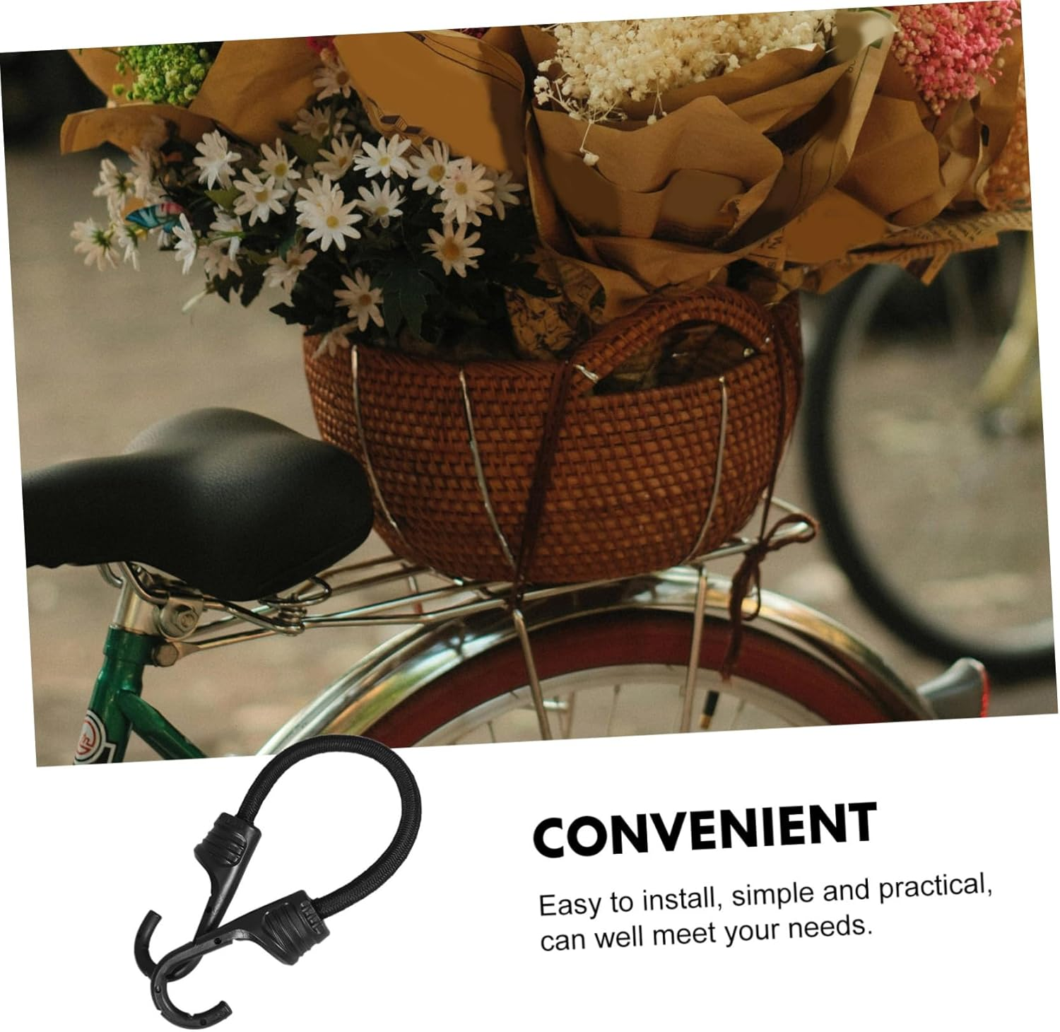 GLSTOY 12Pcs Elastic Luggage Strap Kit Bike Bungee Cord Hooks Car Trunk Bike Rack Straps Stretchable Tie down Ropes