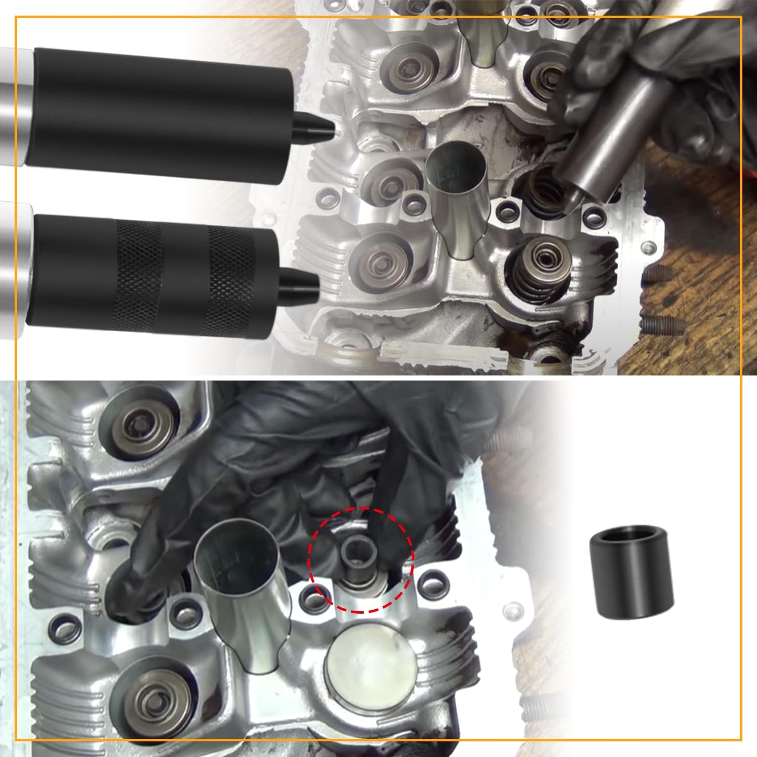 LAIKOU 36050 Valve Keeper Remover Installer Kit Valve Spring Compressor & Retainer Removal Tool Fit for Toyota Four Cylinder & Chrysler New World Engines Valve Stems from 4.5 to 7.5Mm 5/16'' to 3/8'' image number 6