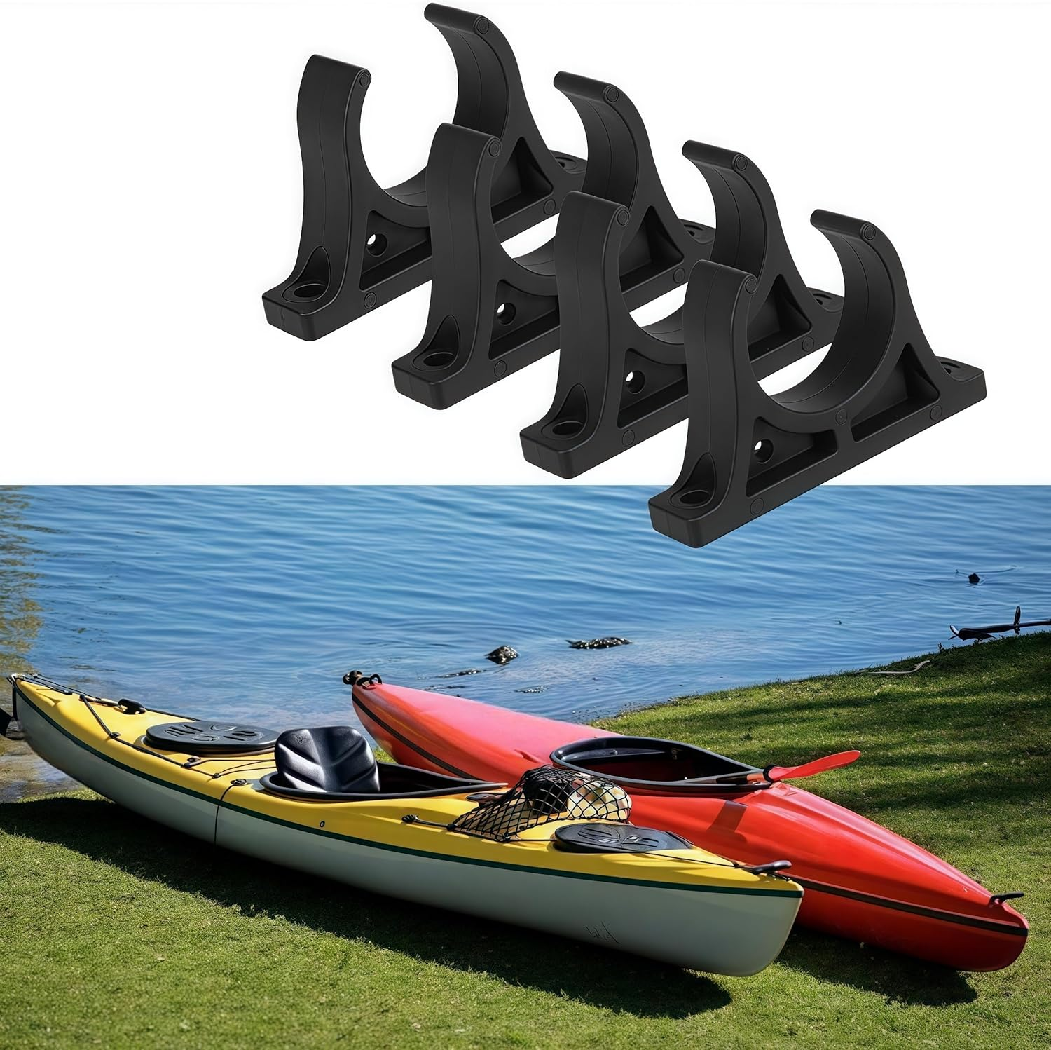 Paddle Oar Holder Clips Keeper,4 Pcs Durable Nylon Kayak Paddle Accessories,For Canoes Rowing Boats Inflatable Boat image number 2