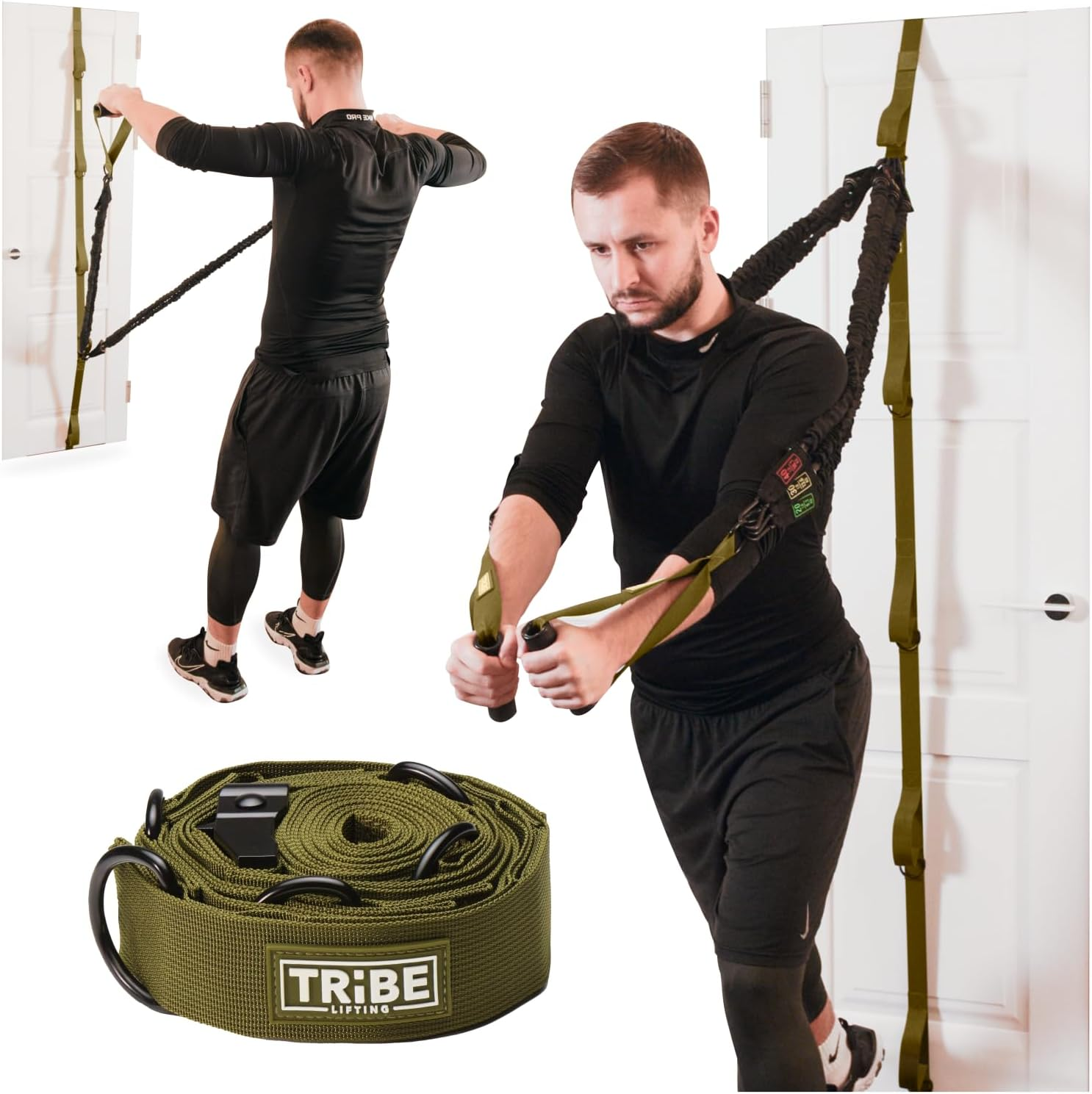Tube Resistance Bands for Working Out Men and Women - Exercise Bands Resistance Bands Set, Resistance Band Bar, Handles, Ankle Straps, Foot Straps and Door Anchor, Tube Workout Bands