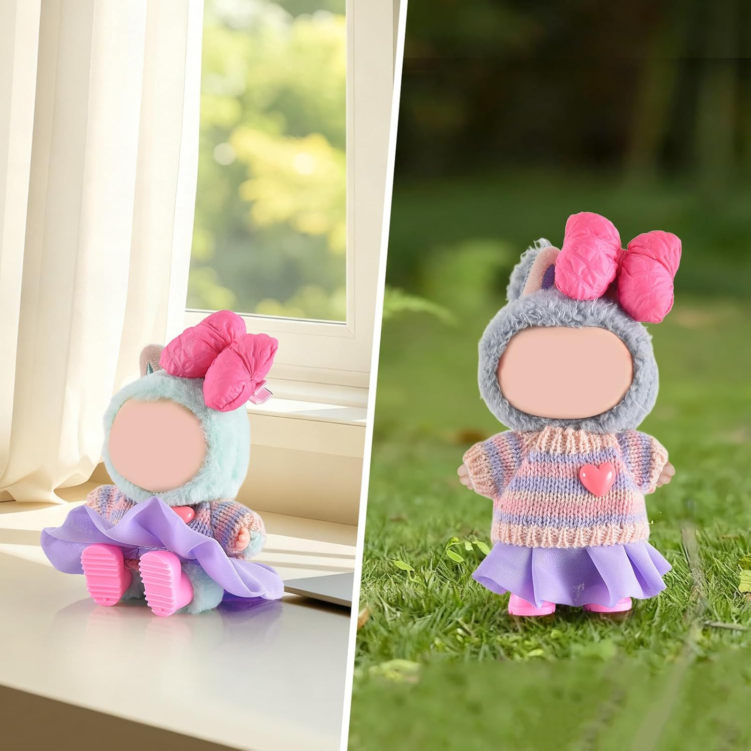 17Cm Doll Clothes, Cute Dolls Outfit Accessories with Sweater, Dress, Shoes, Clothing Set for Bubudolls image number 1