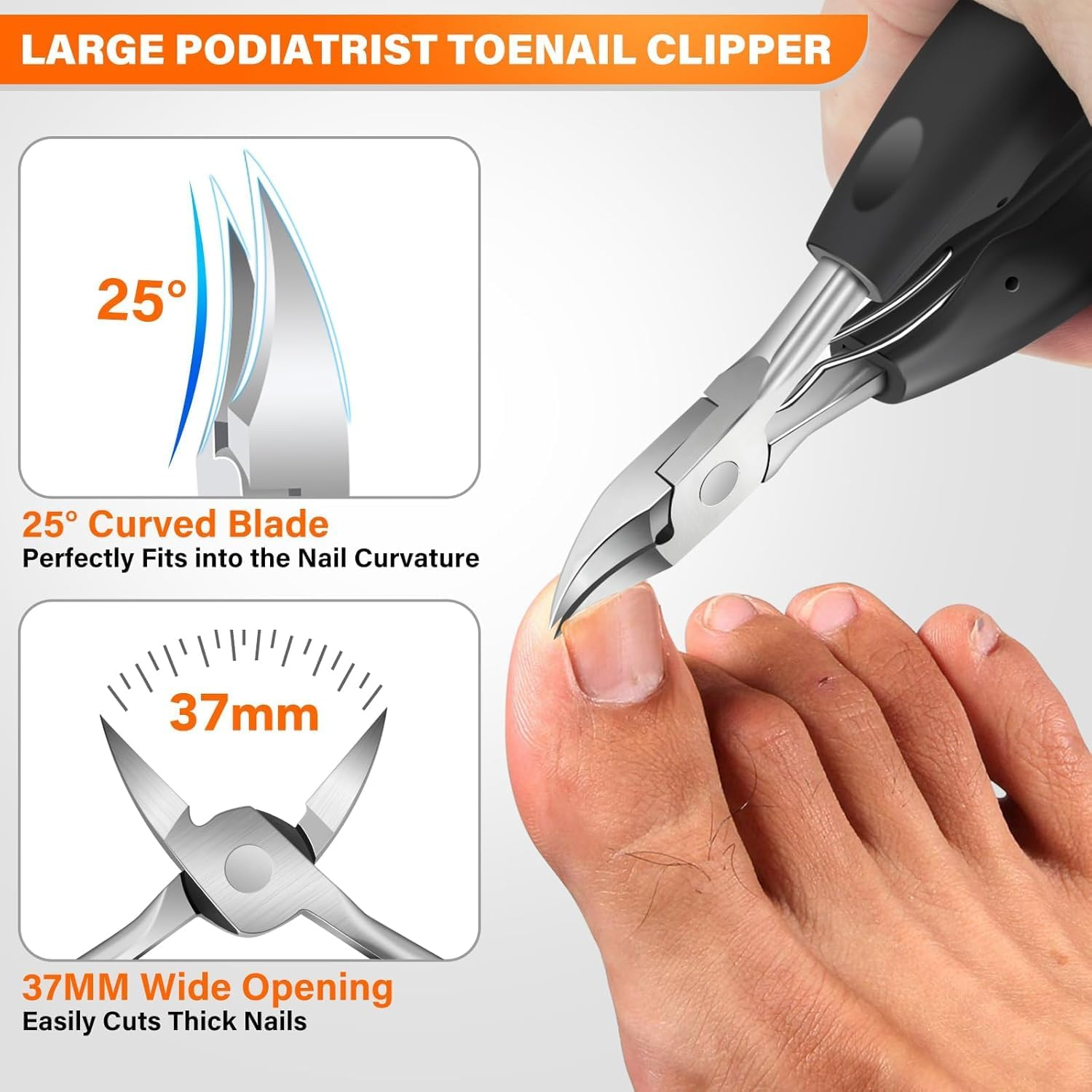 Toenail Clippers for Seniors Thick Toenails, Heavy Duty Toe Nail Clippers Adult Thick Nails Long Handle, 7 in 1 Large Toenail Clippers for Thick Nails image number 1