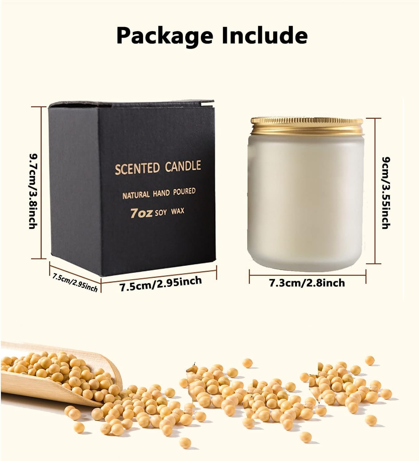 Scented Candles Gift,7Oz Natural Soy Wax Candle,Long-Lasting Aromatherapy Candle for Home Decor & Fragrance(Lavender & Lemon) image number 2