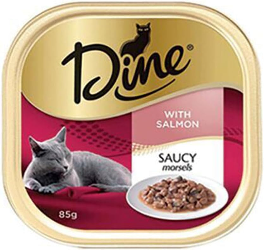 DINE Salmon Cat Wet Food, Adult, 7 X 85G