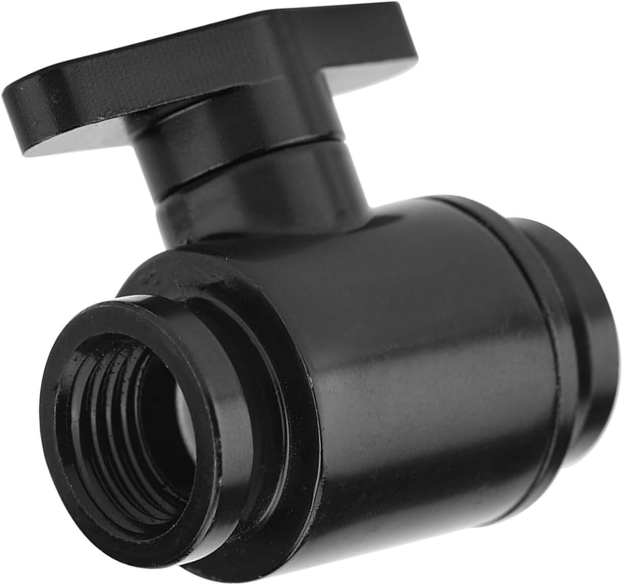 G1/4 Inch Water Cooling Valve, G1/4" Female Black Water Ball Valve with Handle for Computer Water Cooling System image number 6