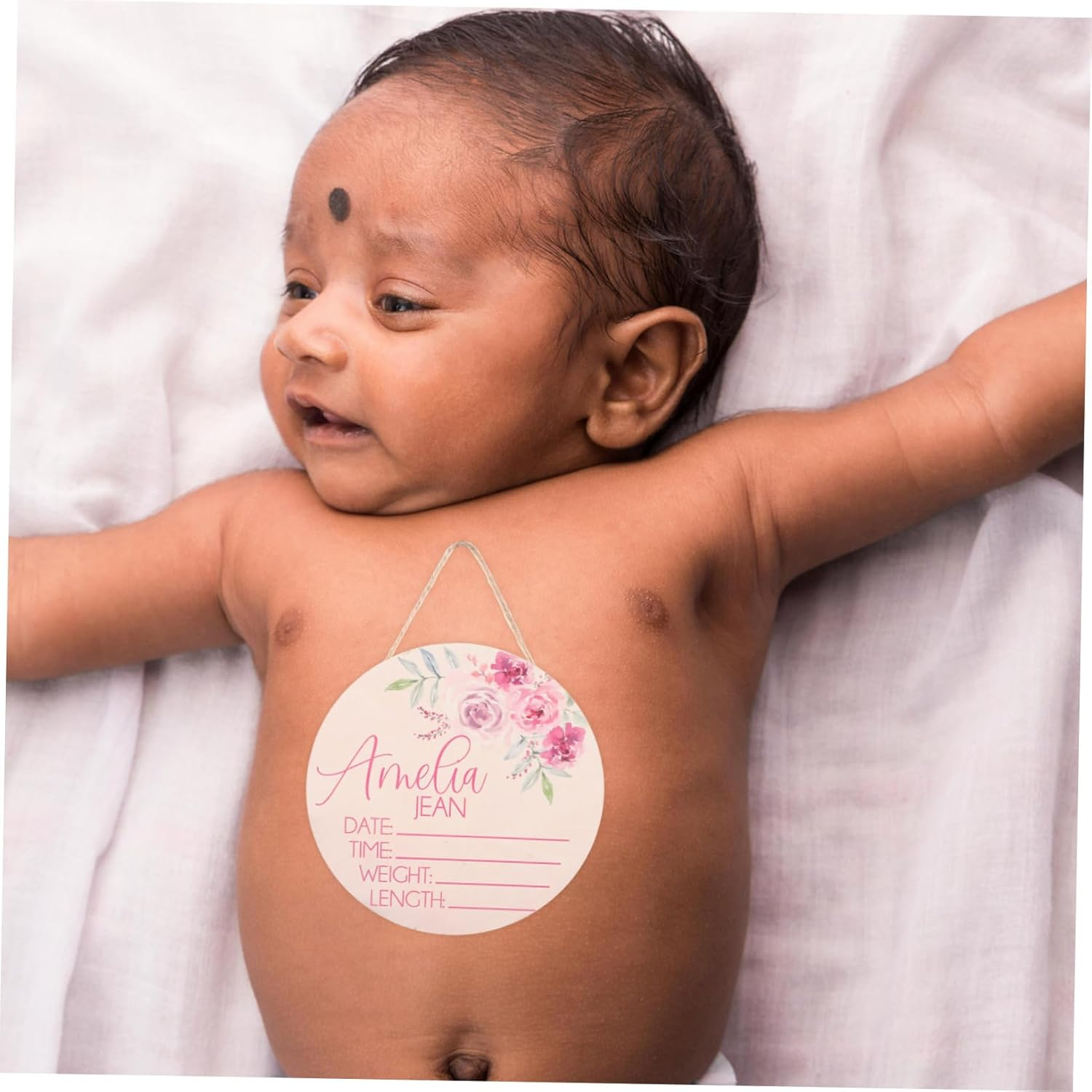 2Pcs Wooden Name Sign for Newborn Announcement Birth Photo Prop Nursery Decor Shower and Hospital Use image number 5