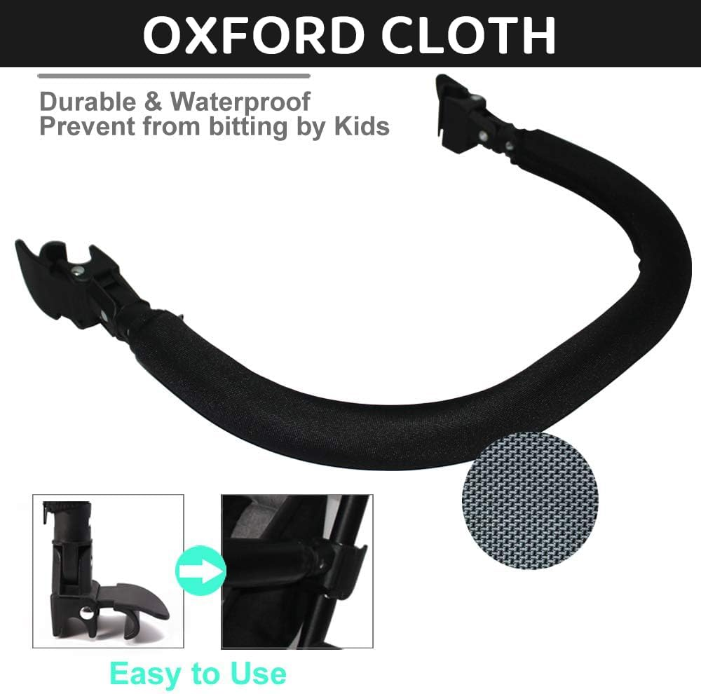 Stroller Bumper Bar &ndash; Oxford Cloth Armrest, Safety Crossbar Handlebar for Baby Strollers, Protective Handrail Replacement for Pushchairs & Trolleys