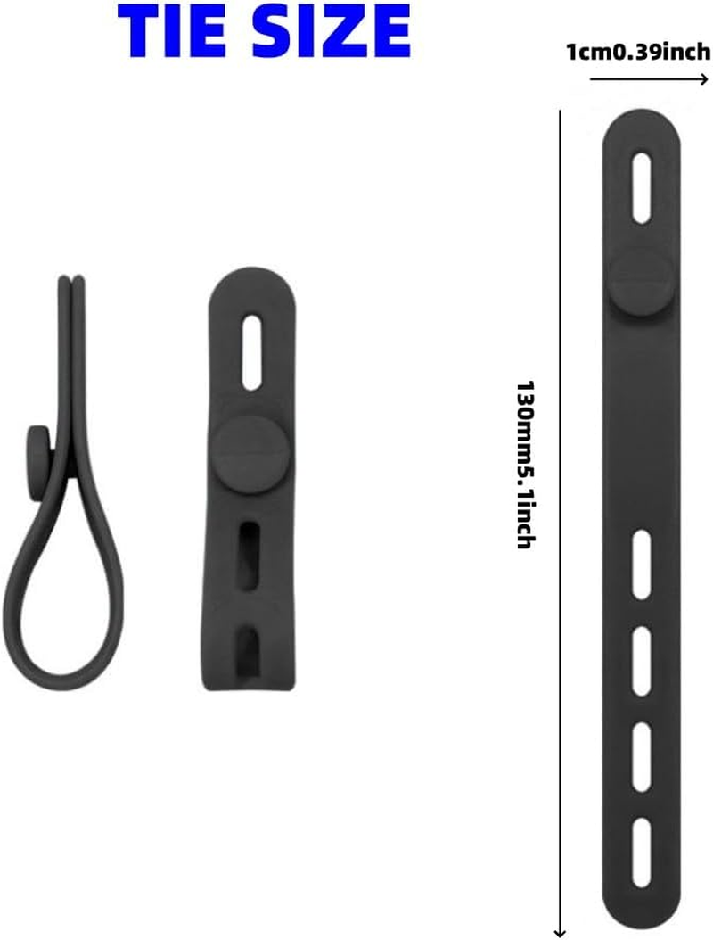 20Pcs Silicone Cable Straps Wire Organizer Adjustable Reusable Cable Ties Cord Charging Cords Earphone Computer Wire for Home, Office, School Organizer in Home, Office, Kitchen image number 1