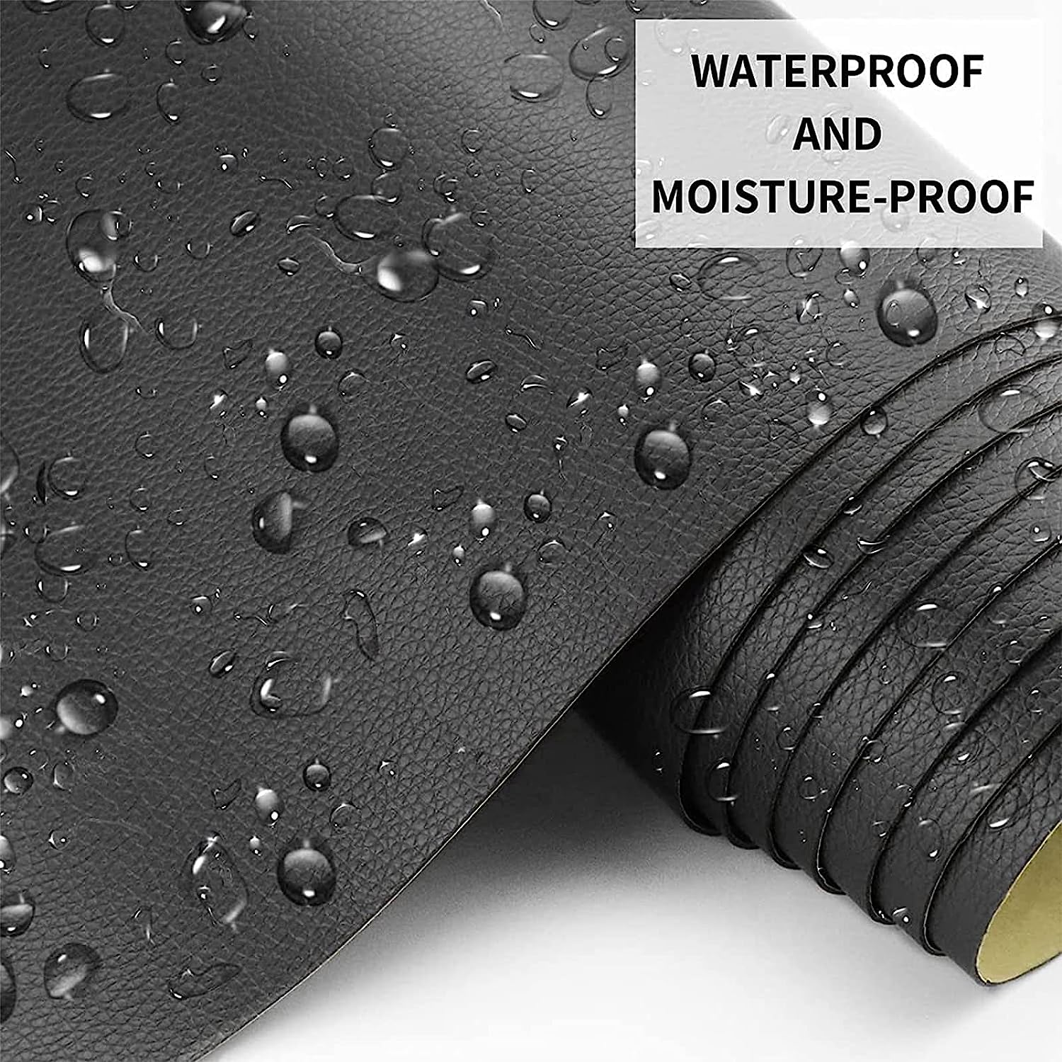 TOJUNE Leather Repair Patch for PU Couches 40 X 150 Cm, Self Adhesive Kit, Waterproof for Sofas, Couch Furniture, Kitchen Cabinets, Car Seats Reupholster (Black)