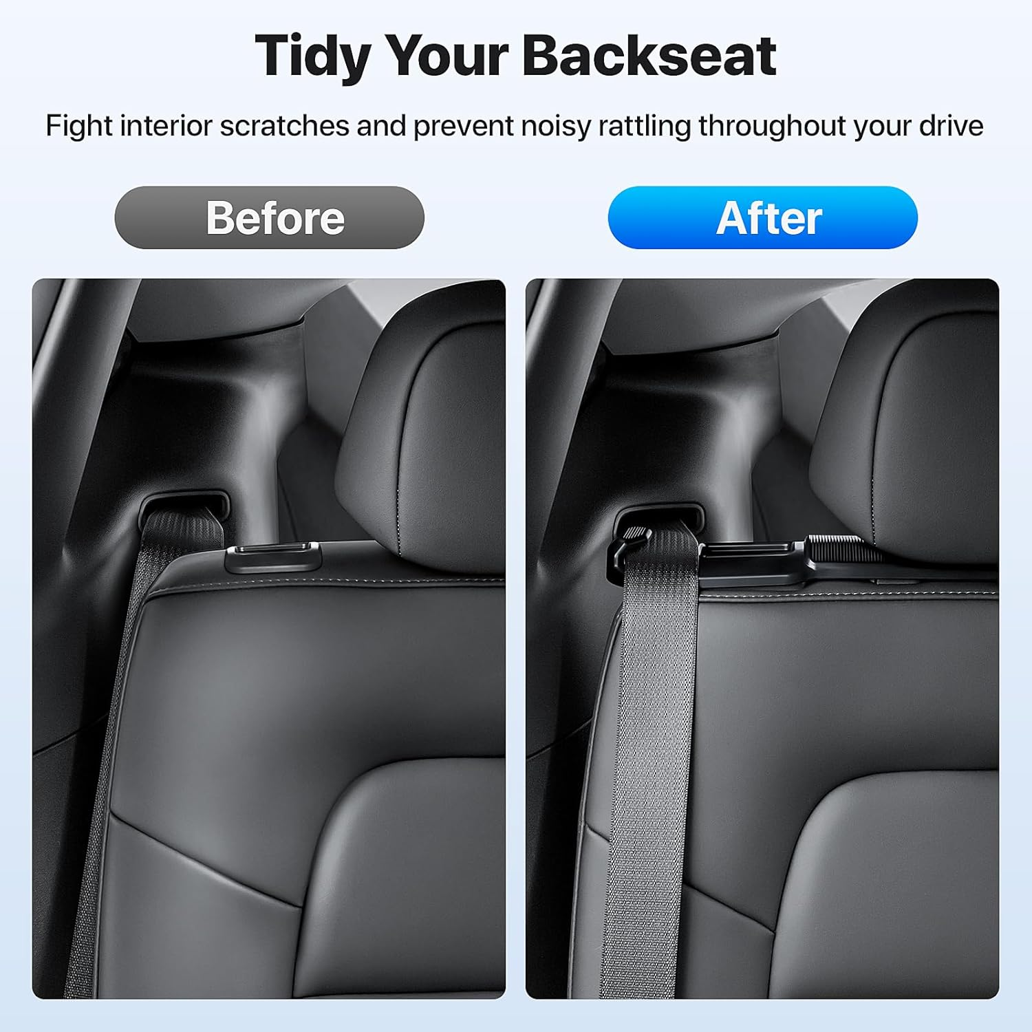 Backseat Seatbelt Guide Holder with Hook for Tesla Model Y 2020-2024 (2 Pack) image number 1