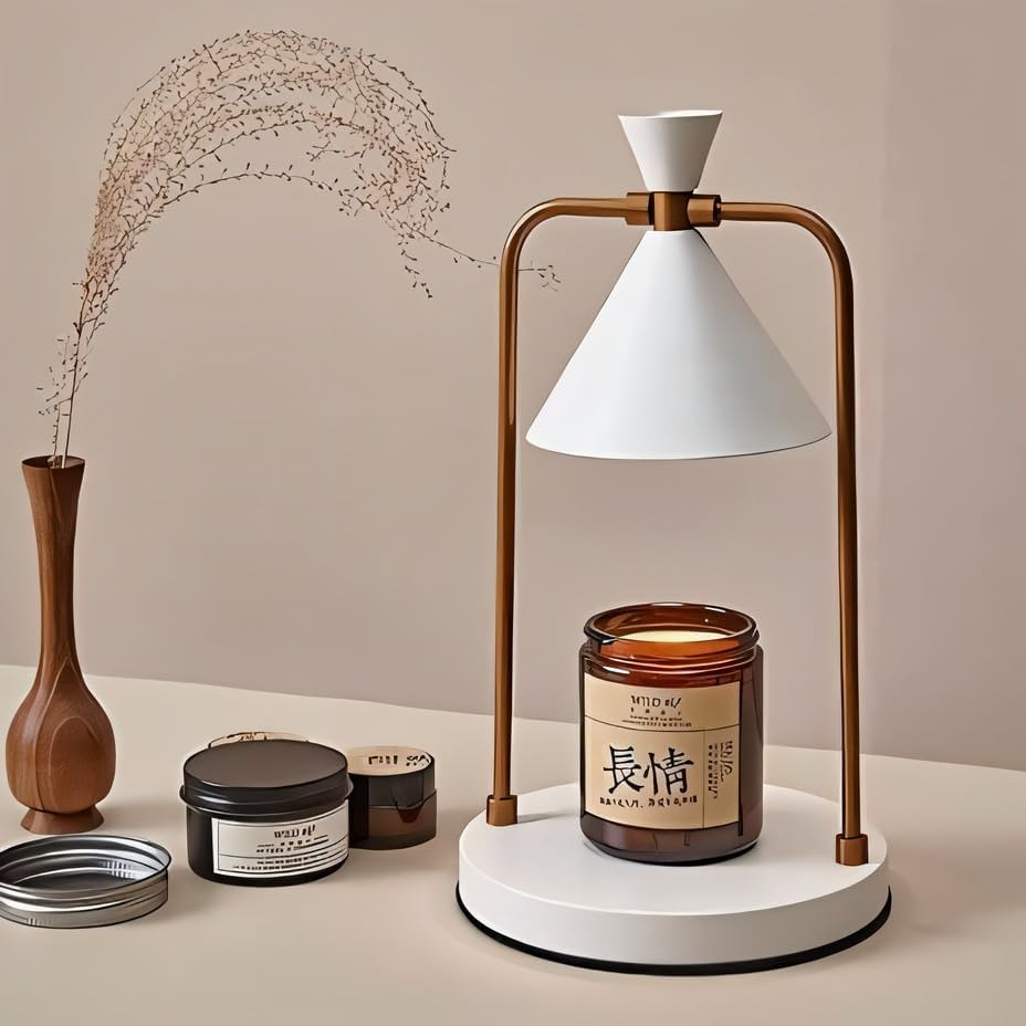 Candle Warmer Lamp Australia, Table Lamp with Dimmable for Jar Candles with 2 Bulbs, Home D&eacute;cor Products for Thanksgiving Christmas Mother'S Day Birthday Women & Mom Gifts, White - Black image number 7