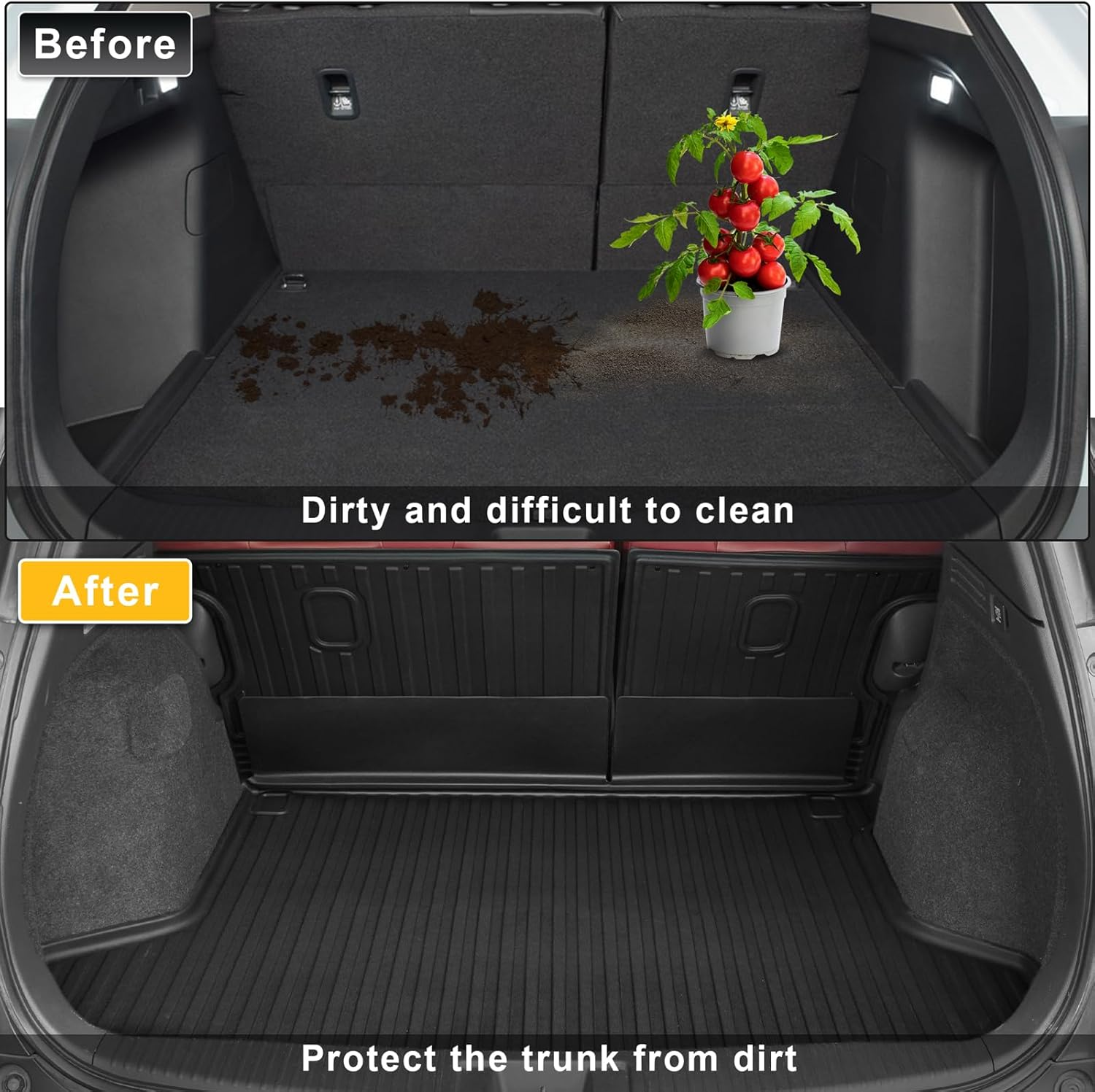 Cargo Liner & Backrest Mat Fit for Honda HR-V HRV 2016-2022 AWD: Cargo Mat with Backrest Mat behind 2Nd Row Back Seat Protector - All Weather Protection Trunk Mat with Back Seat Cover HRV Accessories image number 5