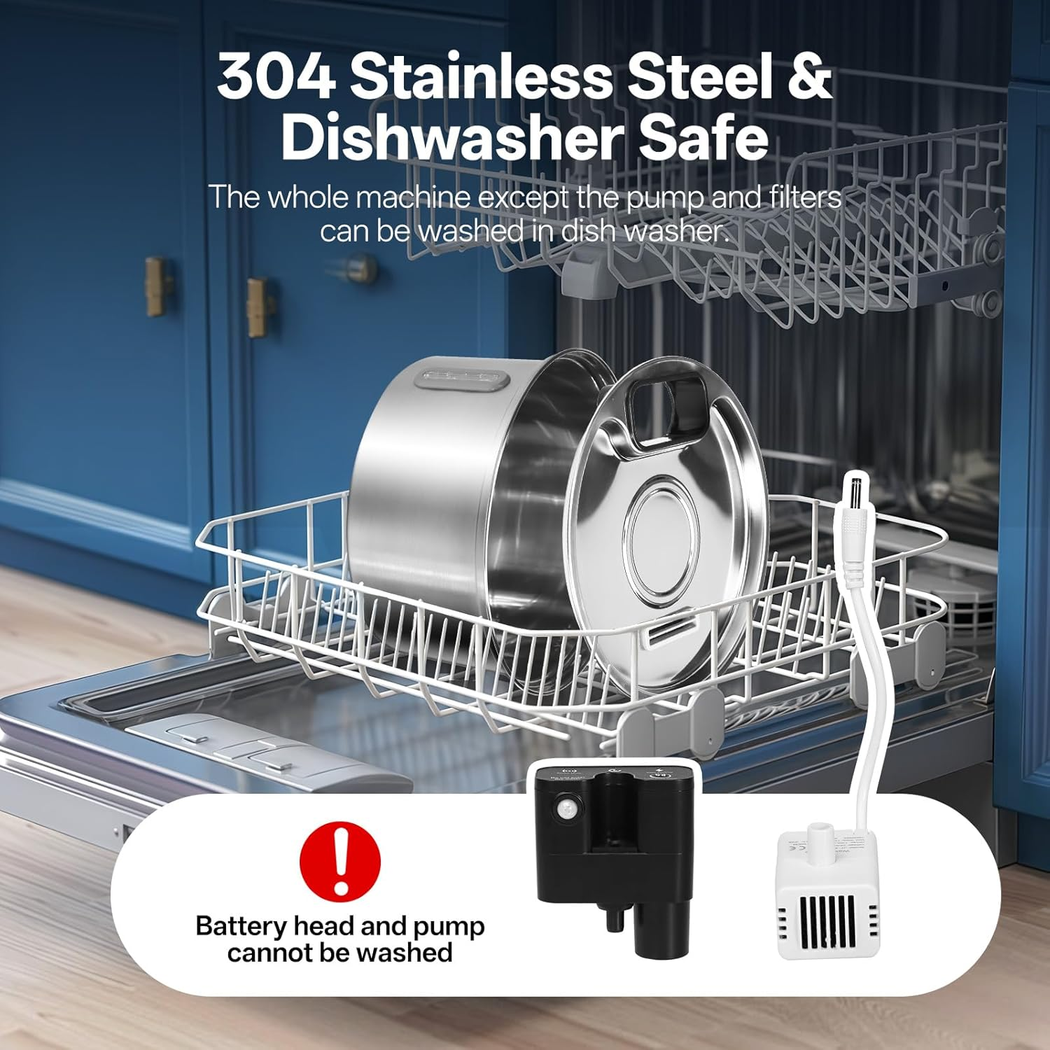 Sanklev 3.2L Wireless Cat Water Fountain, Cordless Cat Water Dispenser with Motion Sensor,Automatic Pet Fountain,4200Mah Battery Operated,Ultra-Quiet Pump image number 2